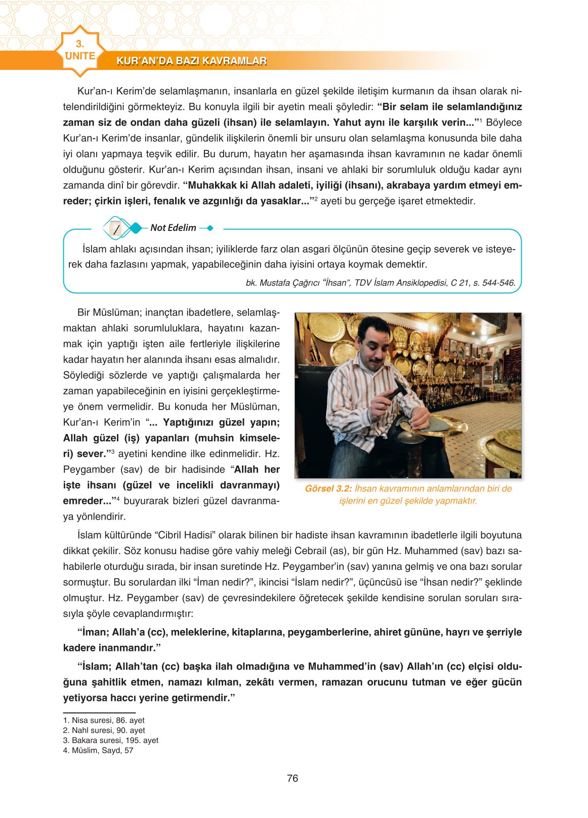 11. Sınıf Sdr İpekyolu Yayıncılık Din Kültürü Ve Ahlak Bilgisi Ders Kitabı Sayfa 76 Cevapları