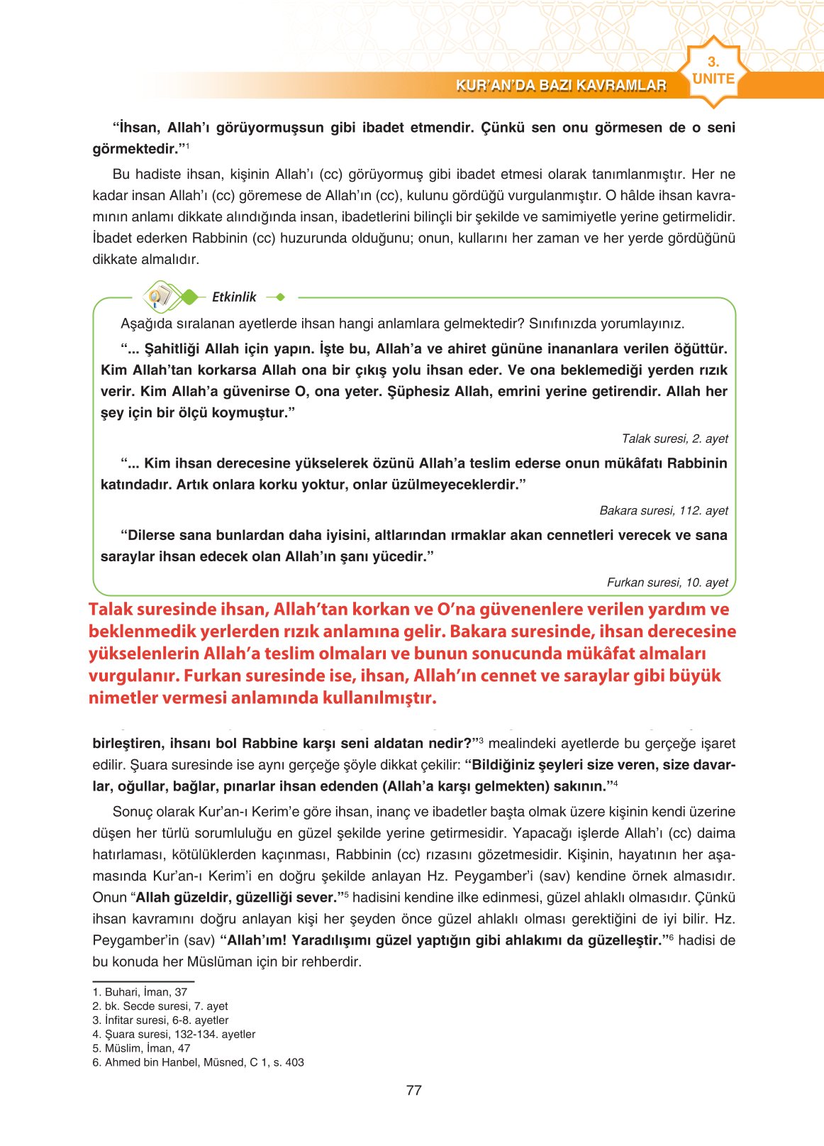 11. Sınıf Sdr İpekyolu Yayıncılık Din Kültürü Ve Ahlak Bilgisi Ders Kitabı Sayfa 77 Cevapları
