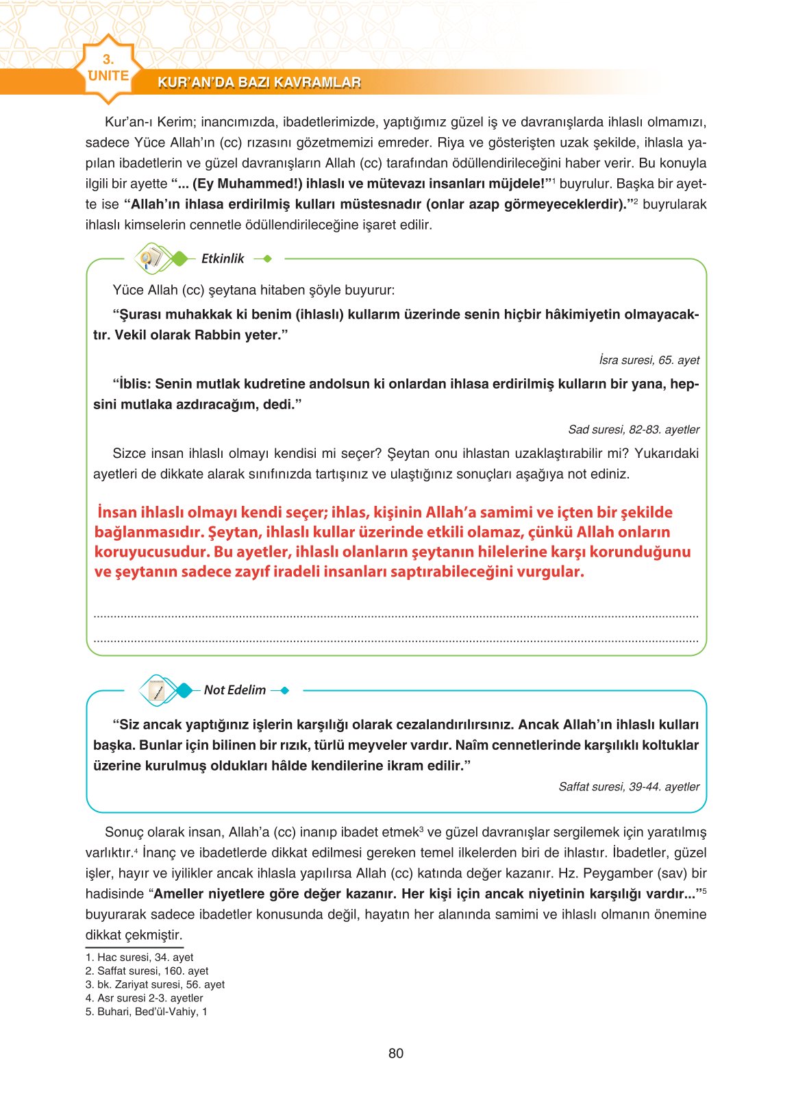 11. Sınıf Sdr İpekyolu Yayıncılık Din Kültürü Ve Ahlak Bilgisi Ders Kitabı Sayfa 80 Cevapları