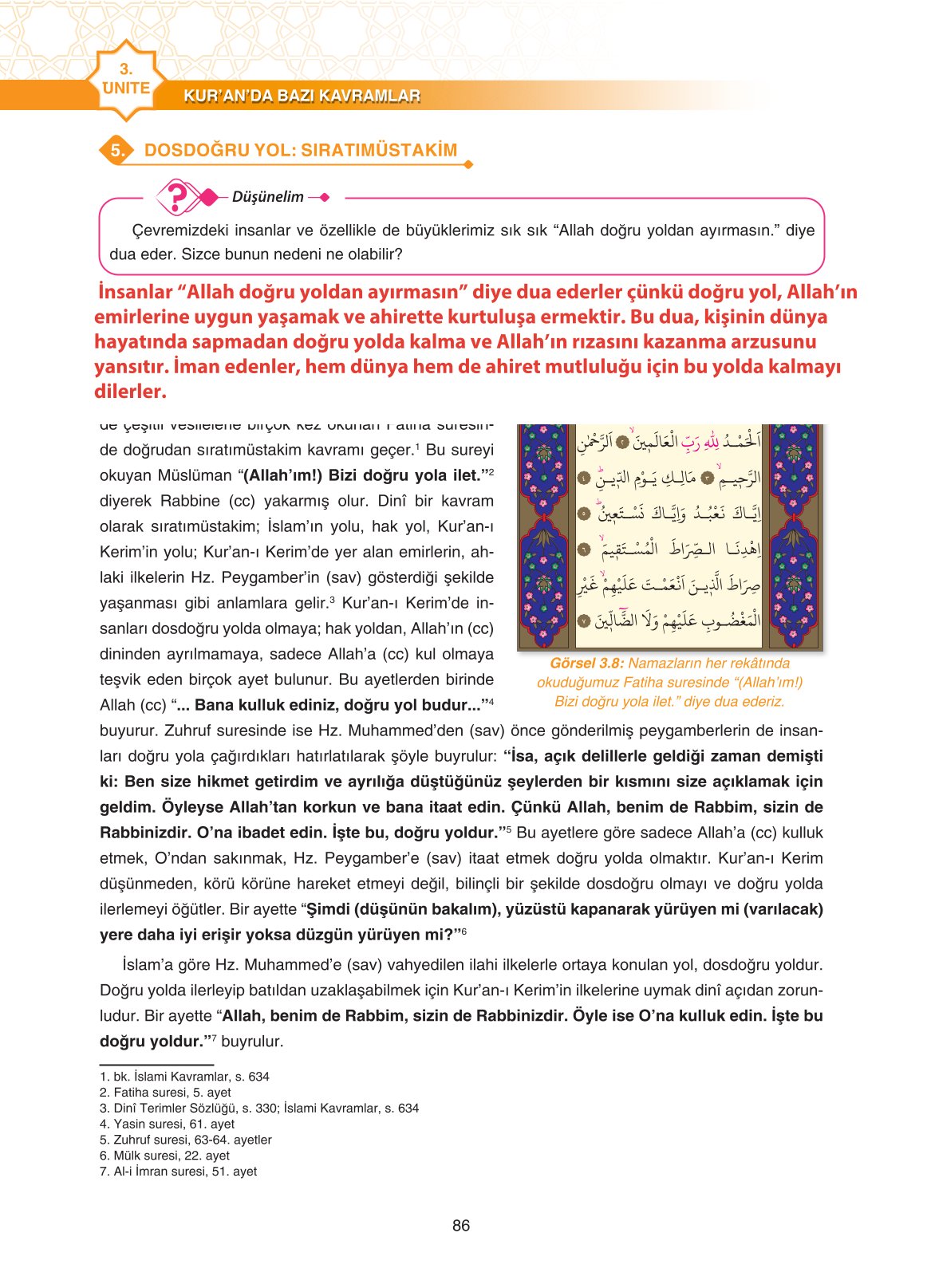 11. Sınıf Sdr İpekyolu Yayıncılık Din Kültürü Ve Ahlak Bilgisi Ders Kitabı Sayfa 86 Cevapları
