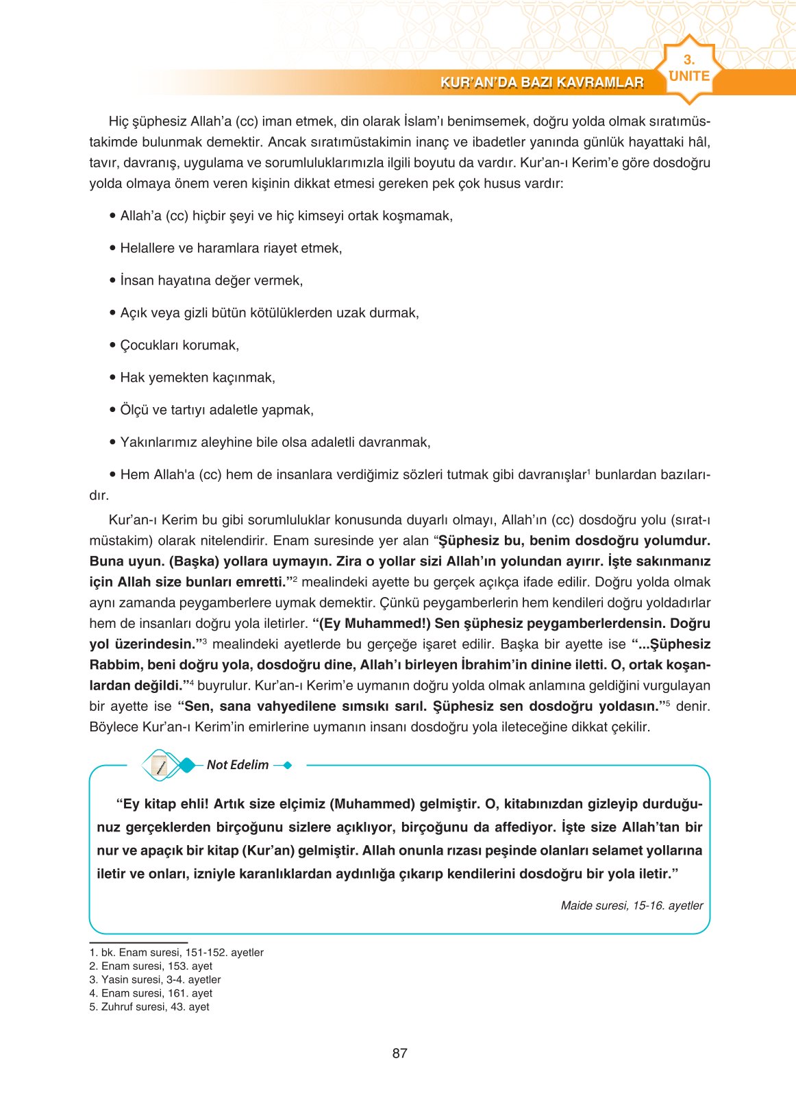 11. Sınıf Sdr İpekyolu Yayıncılık Din Kültürü Ve Ahlak Bilgisi Ders Kitabı Sayfa 87 Cevapları