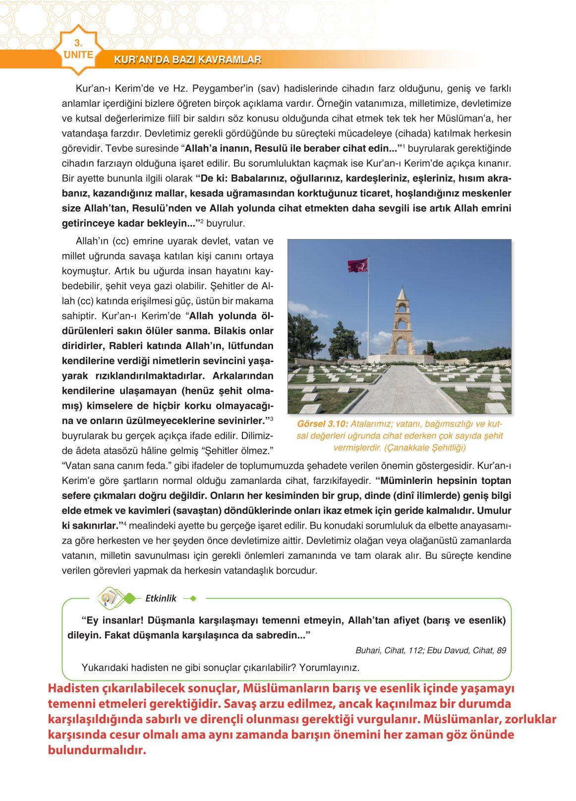 11. Sınıf Sdr İpekyolu Yayıncılık Din Kültürü Ve Ahlak Bilgisi Ders Kitabı Sayfa 92 Cevapları