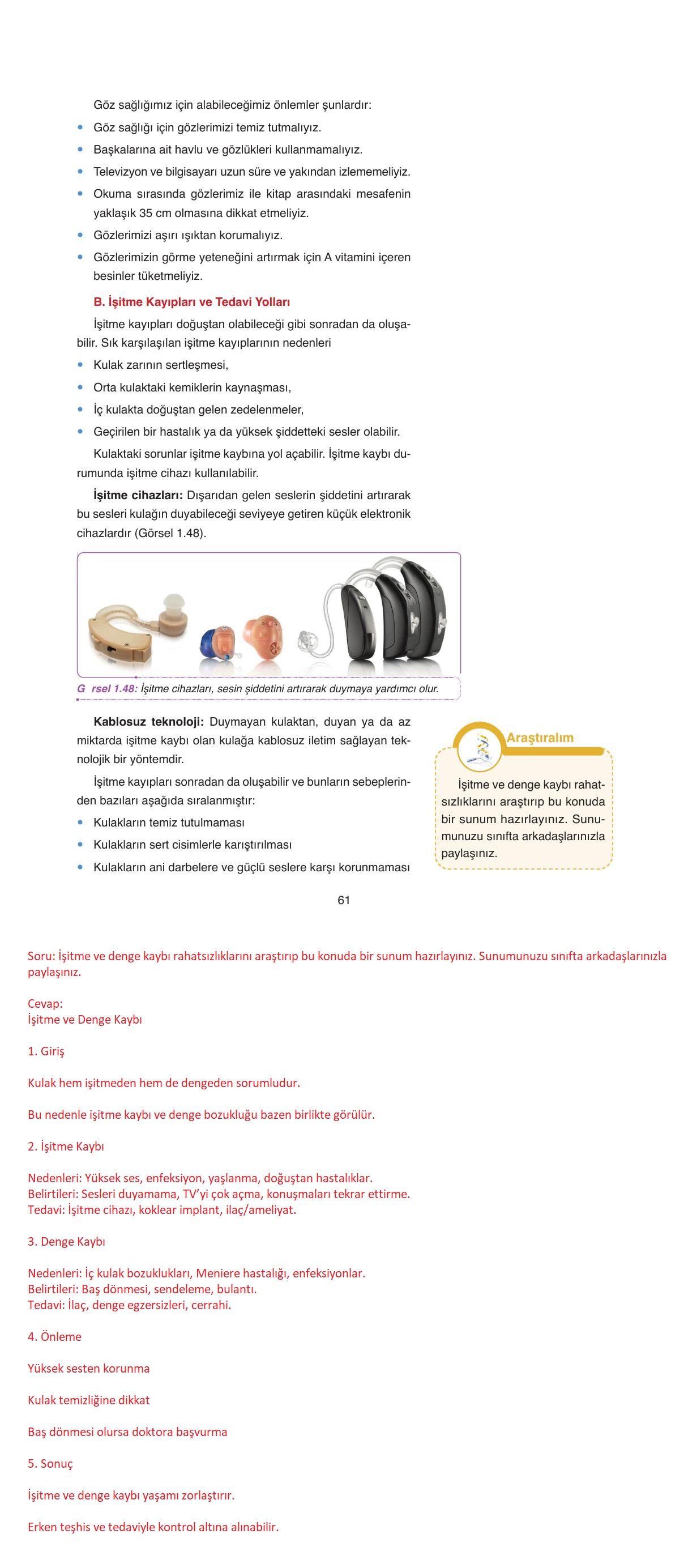 11. Sınıf Tutku Yayıncılık Biyoloji Ders Kitabı Sayfa 61 Cevapları