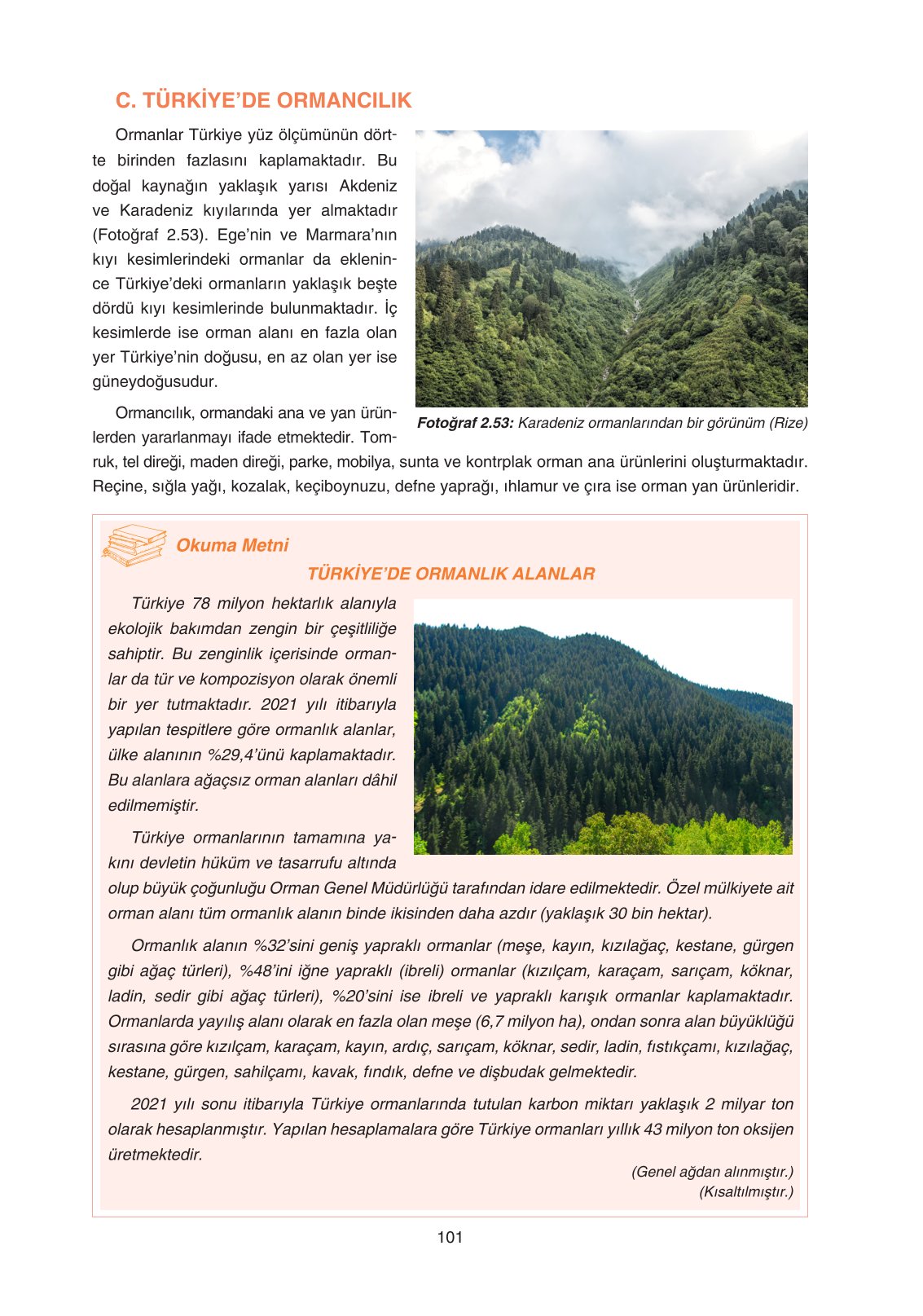 11. Sınıf Yıldırım Yayınları Coğrafya Ders Kitabı Sayfa 101 Cevapları