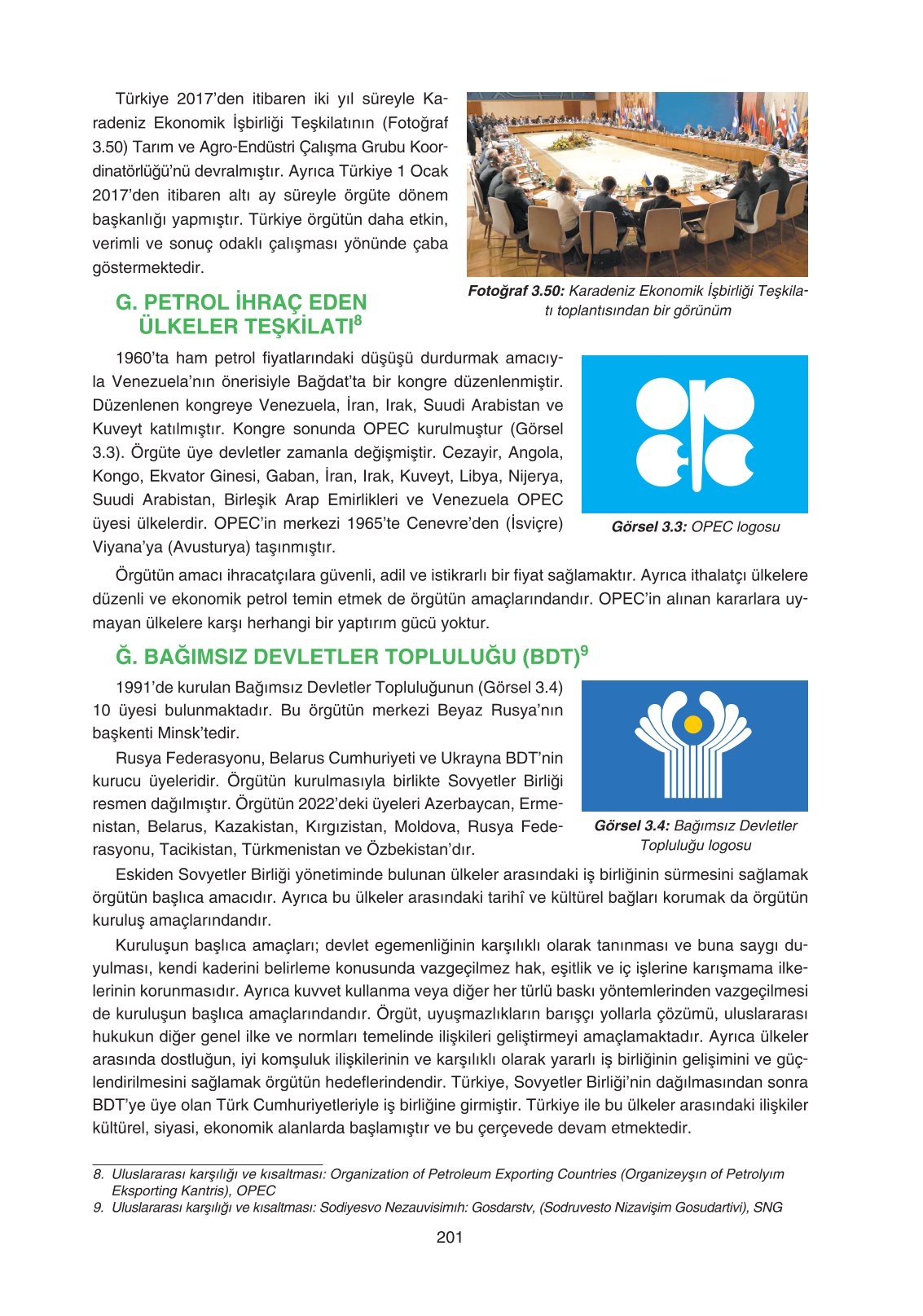 11. Sınıf Yıldırım Yayınları Coğrafya Ders Kitabı Sayfa 201 Cevapları