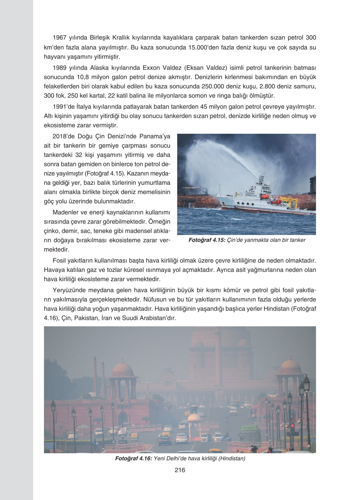 11. Sınıf Yıldırım Yayınları Coğrafya Ders Kitabı Sayfa 216 Cevapları