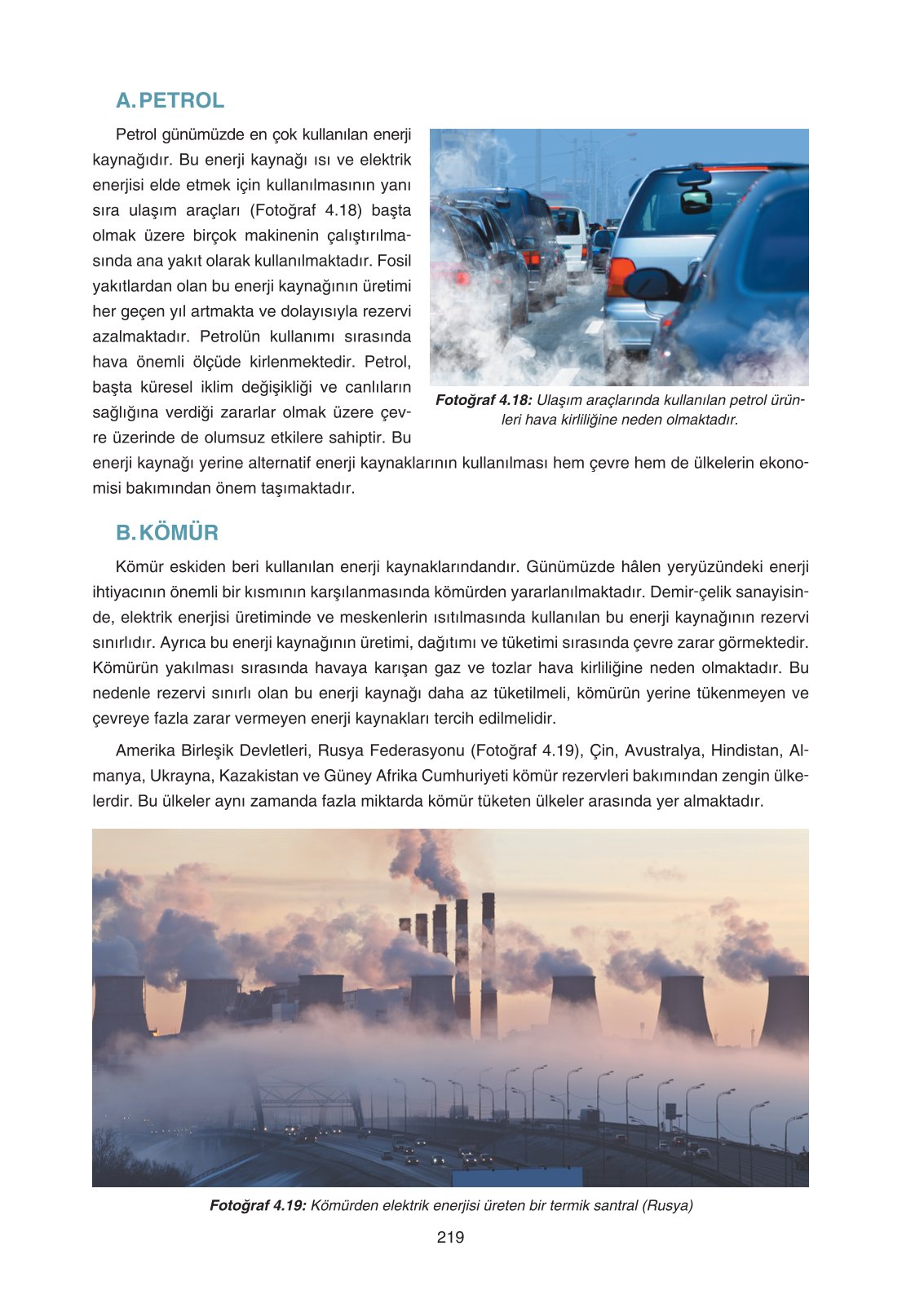 11. Sınıf Yıldırım Yayınları Coğrafya Ders Kitabı Sayfa 219 Cevapları