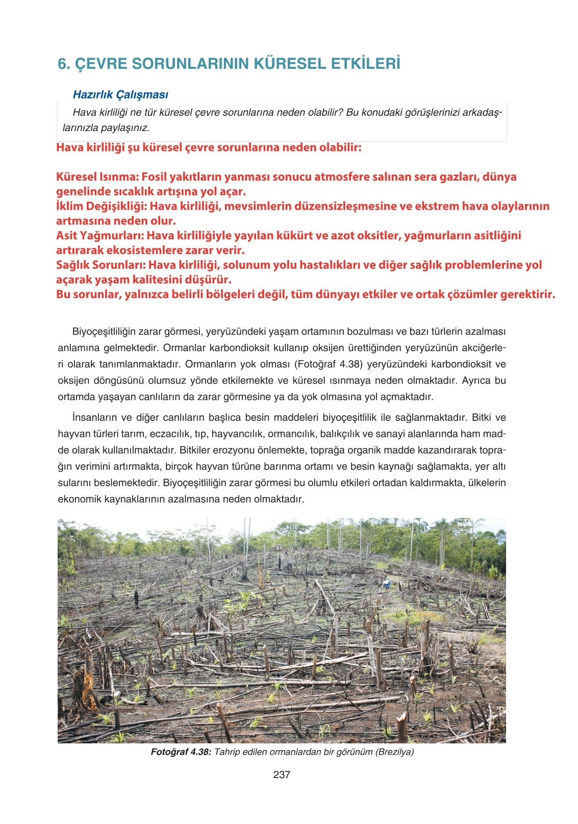 11. Sınıf Yıldırım Yayınları Coğrafya Ders Kitabı Sayfa 237 Cevapları