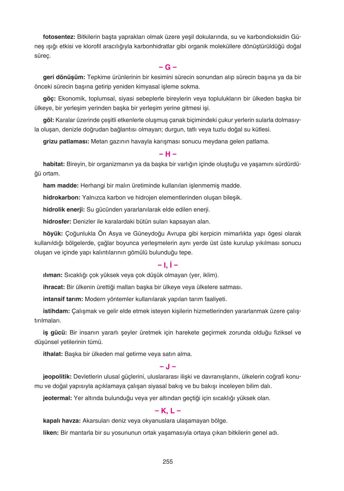 11. Sınıf Yıldırım Yayınları Coğrafya Ders Kitabı Sayfa 255 Cevapları 11. Sınıf Yıldırım Yayınları Coğrafya Ders Kitabı Sayfa 255 Cevapları