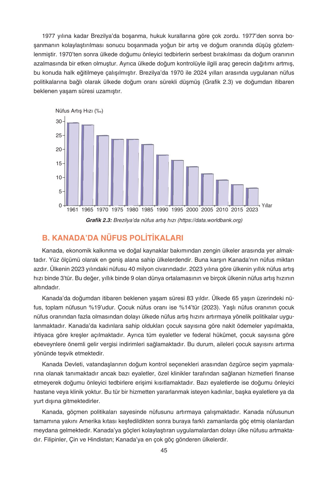 11. Sınıf Yıldırım Yayınları Coğrafya Ders Kitabı Sayfa 45 Cevapları