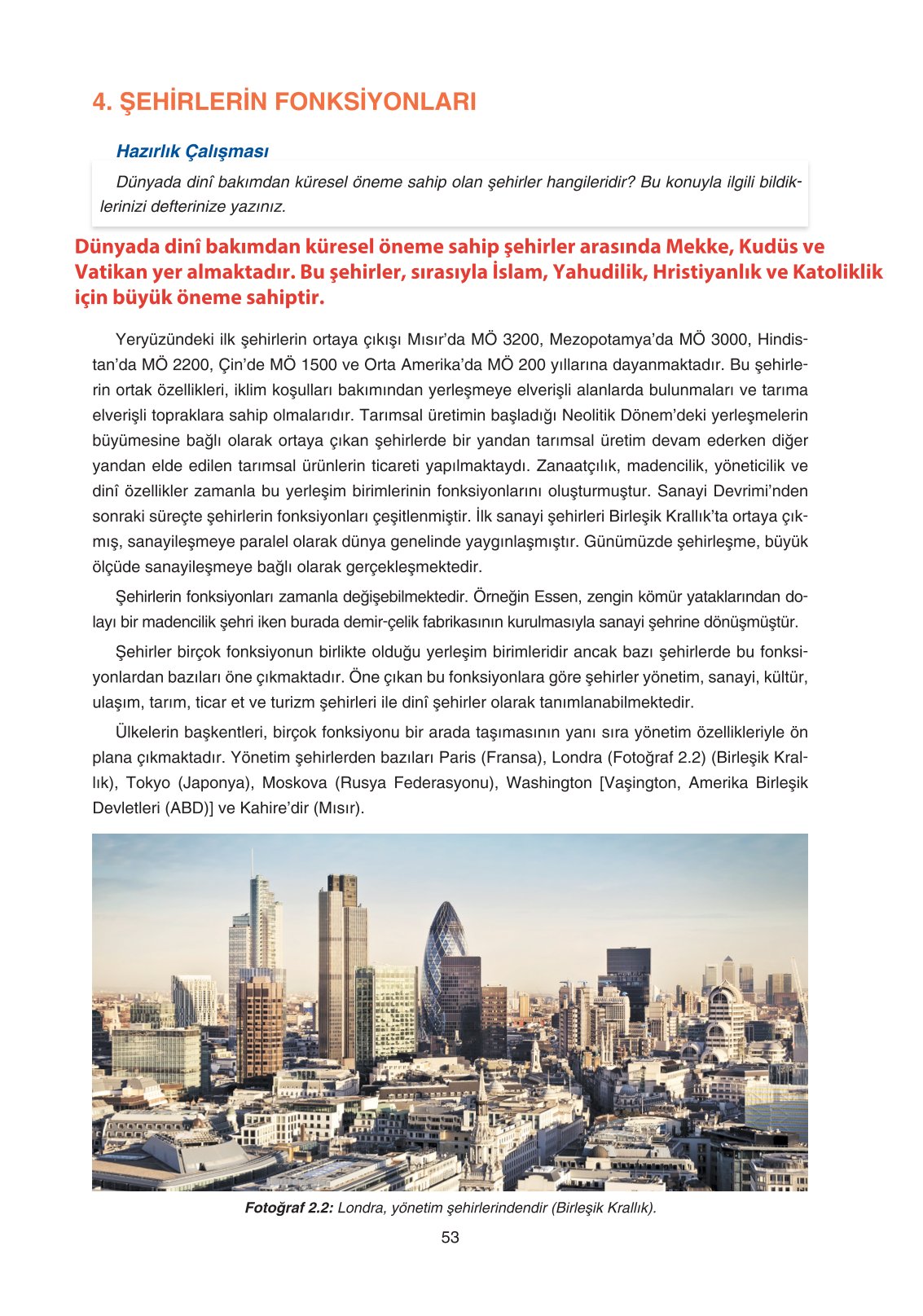 11. Sınıf Yıldırım Yayınları Coğrafya Ders Kitabı Sayfa 53 Cevapları