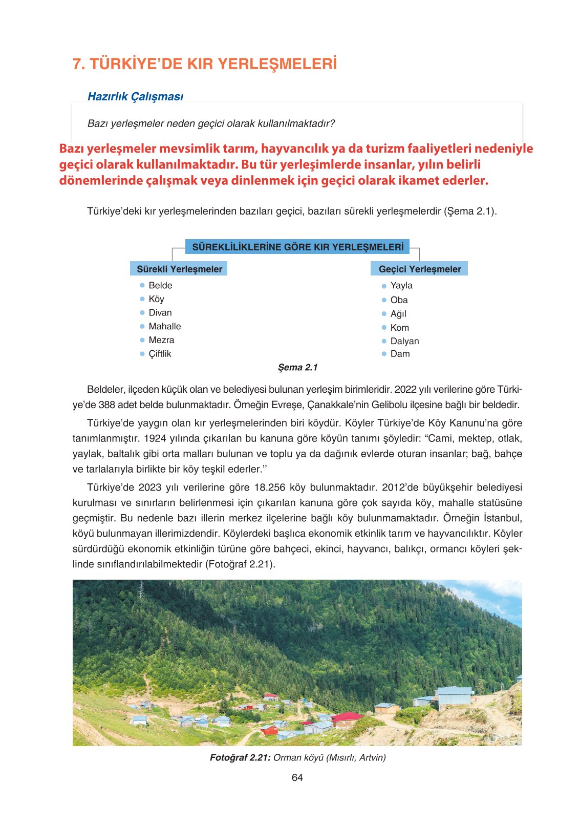 11. Sınıf Yıldırım Yayınları Coğrafya Ders Kitabı Sayfa 64 Cevapları