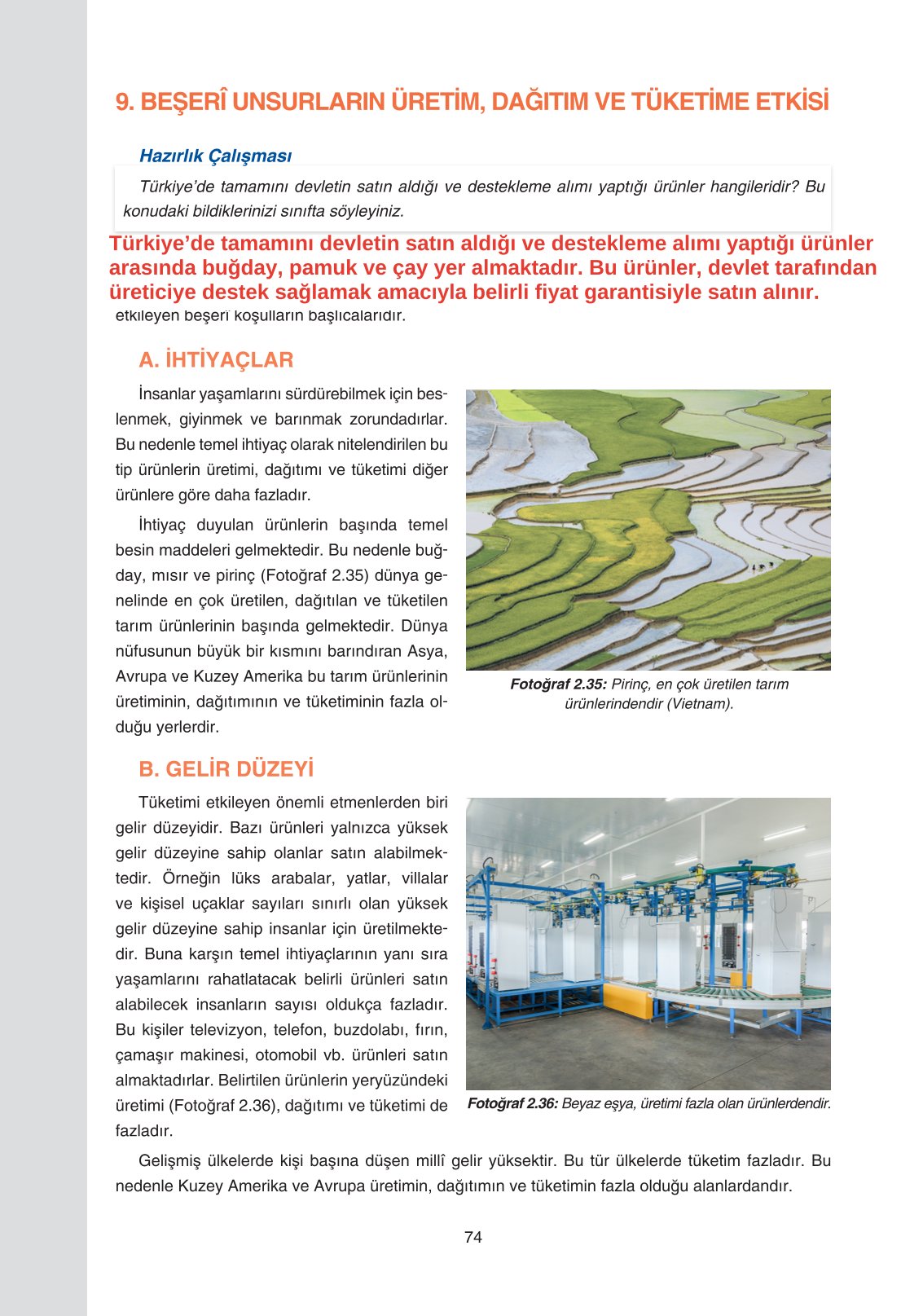 11. Sınıf Yıldırım Yayınları Coğrafya Ders Kitabı Sayfa 74 Cevapları