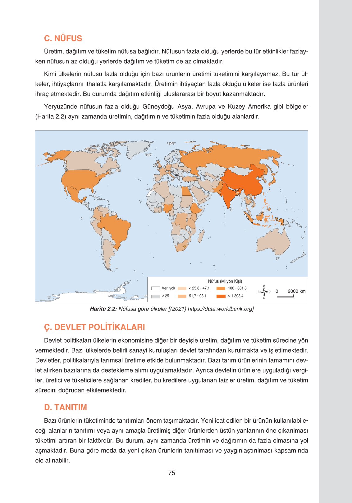 11. Sınıf Yıldırım Yayınları Coğrafya Ders Kitabı Sayfa 75 Cevapları