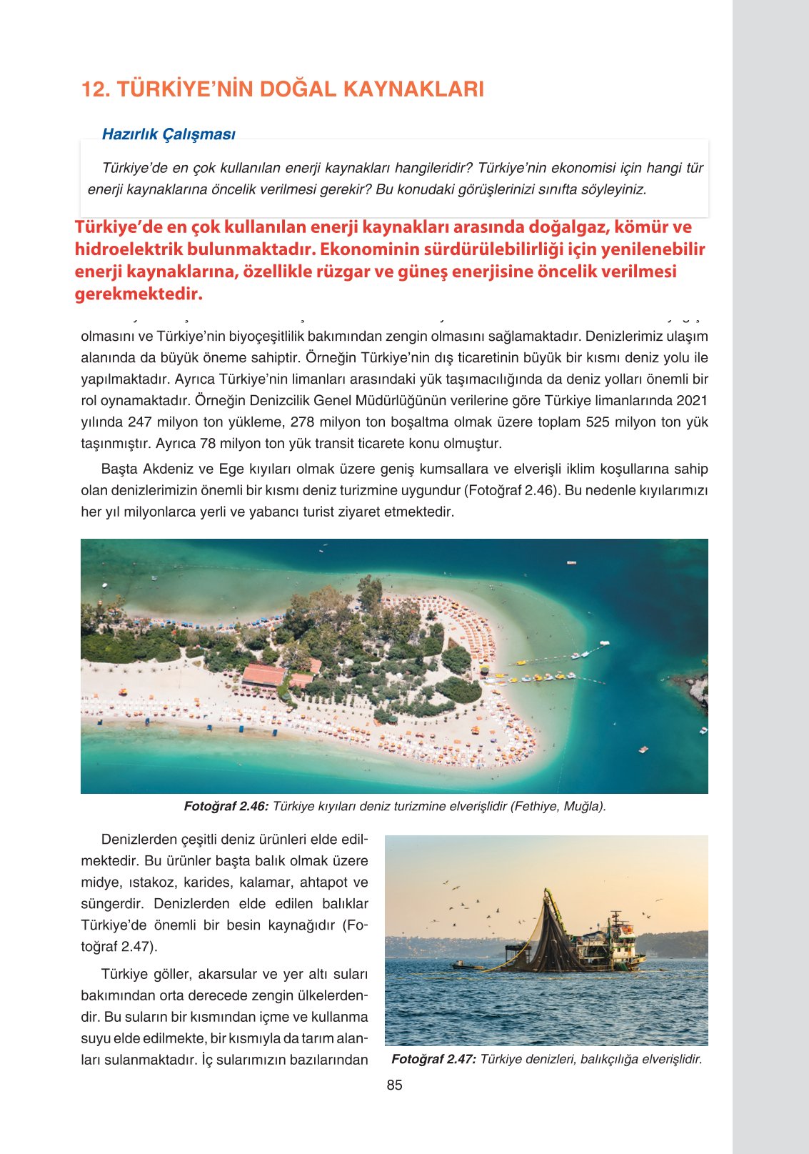 11. Sınıf Yıldırım Yayınları Coğrafya Ders Kitabı Sayfa 85 Cevapları