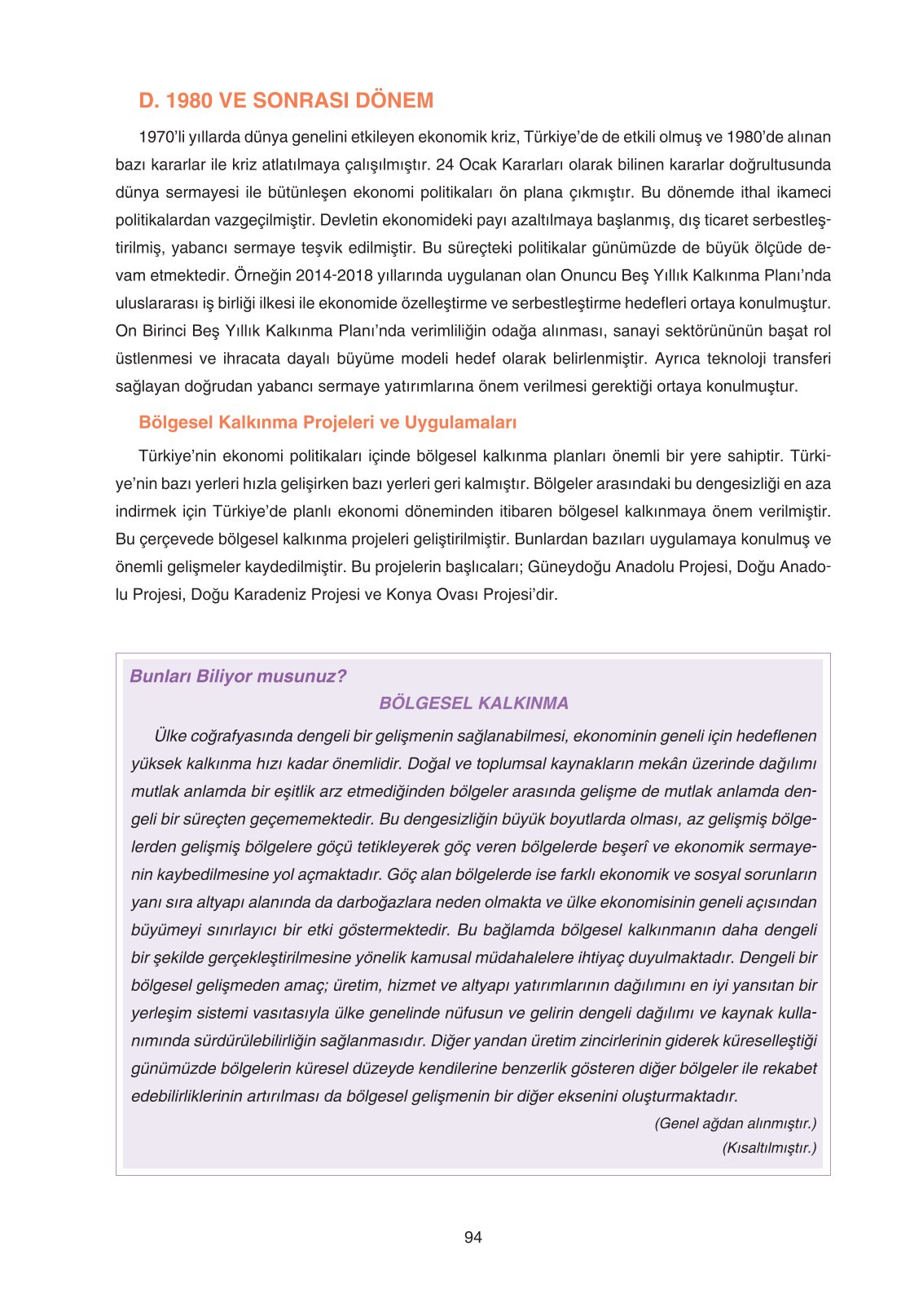 11. Sınıf Yıldırım Yayınları Coğrafya Ders Kitabı Sayfa 94 Cevapları