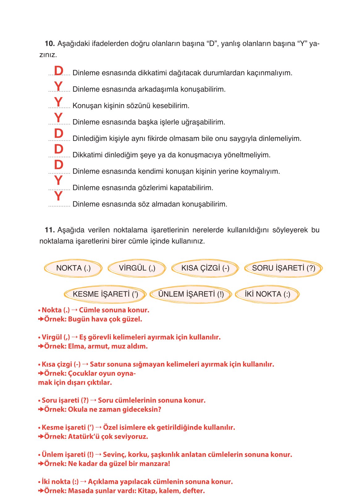 4. Sınıf Ada Yayıncılık Türkçe Ders Kitabı Sayfa 111 Cevapları