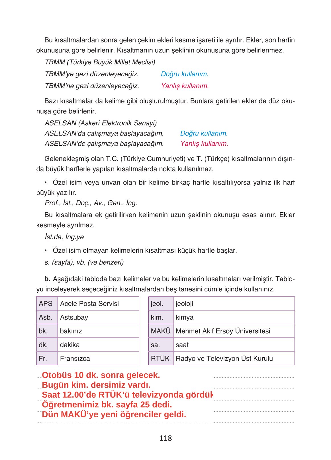 4. Sınıf Ada Yayıncılık Türkçe Ders Kitabı Sayfa 118 Cevapları