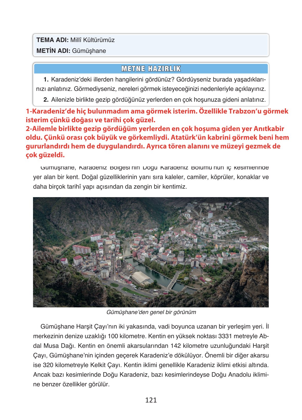 4. Sınıf Ada Yayıncılık Türkçe Ders Kitabı Sayfa 121 Cevapları