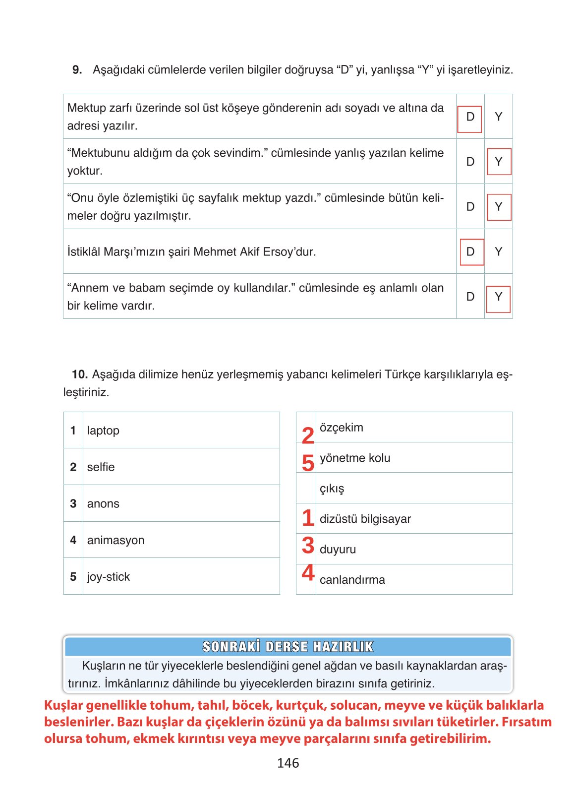 4. Sınıf Ada Yayıncılık Türkçe Ders Kitabı Sayfa 146 Cevapları
