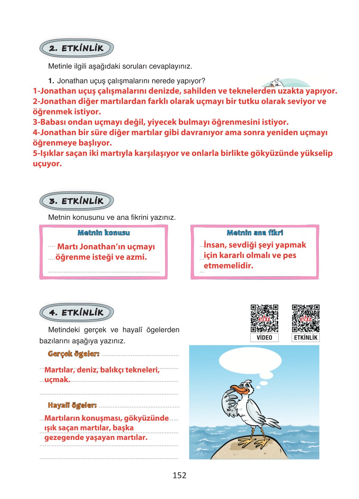 4. Sınıf Ada Yayıncılık Türkçe Ders Kitabı Sayfa 152 Cevapları