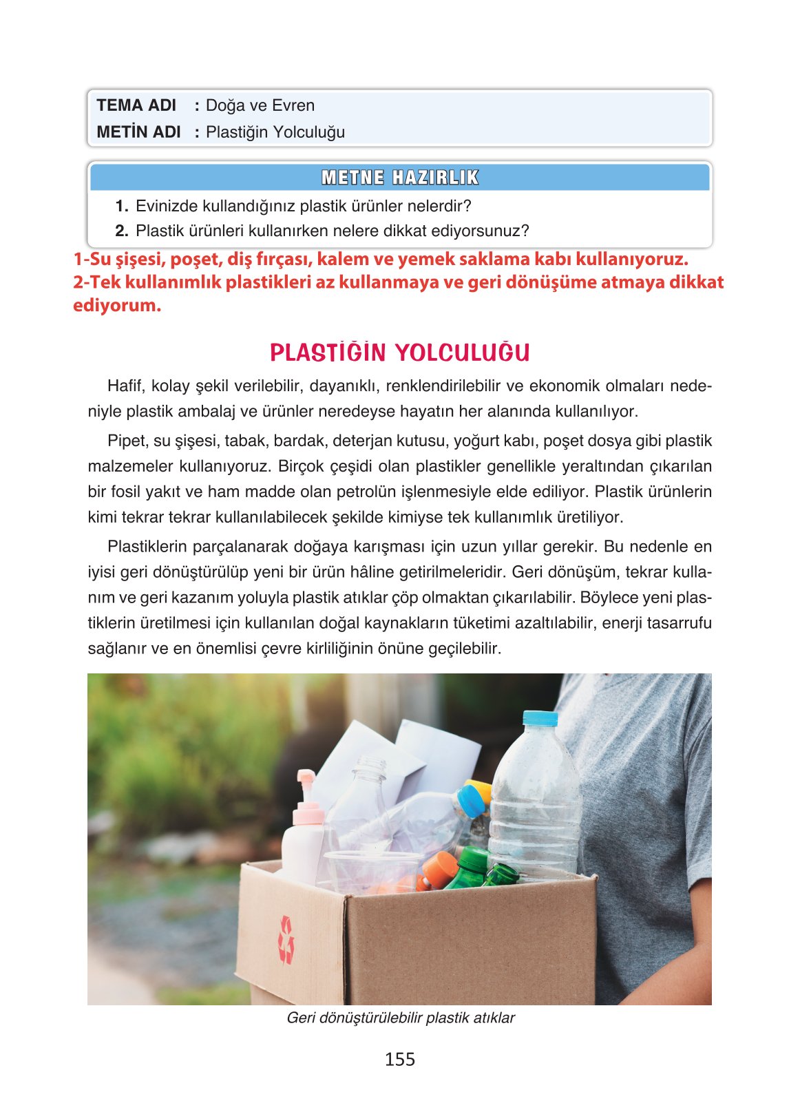 4. Sınıf Ada Yayıncılık Türkçe Ders Kitabı Sayfa 155 Cevapları