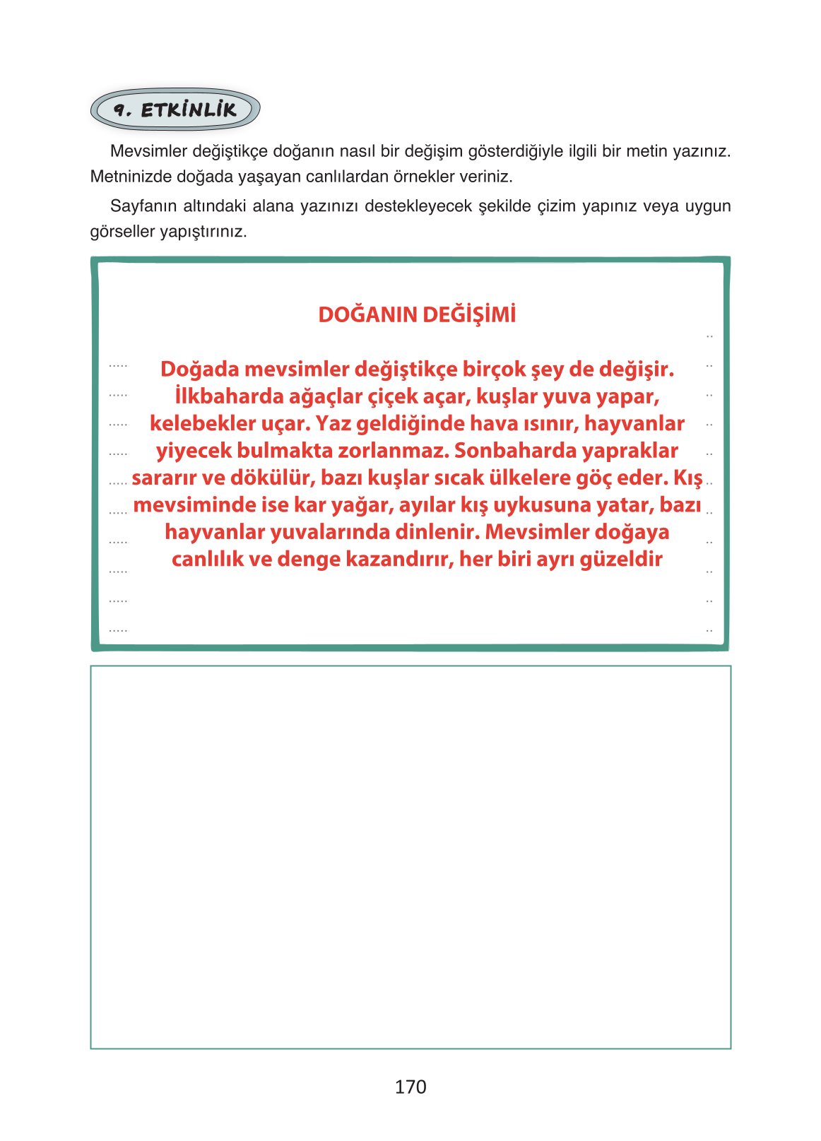 4. Sınıf Ada Yayıncılık Türkçe Ders Kitabı Sayfa 170 Cevapları