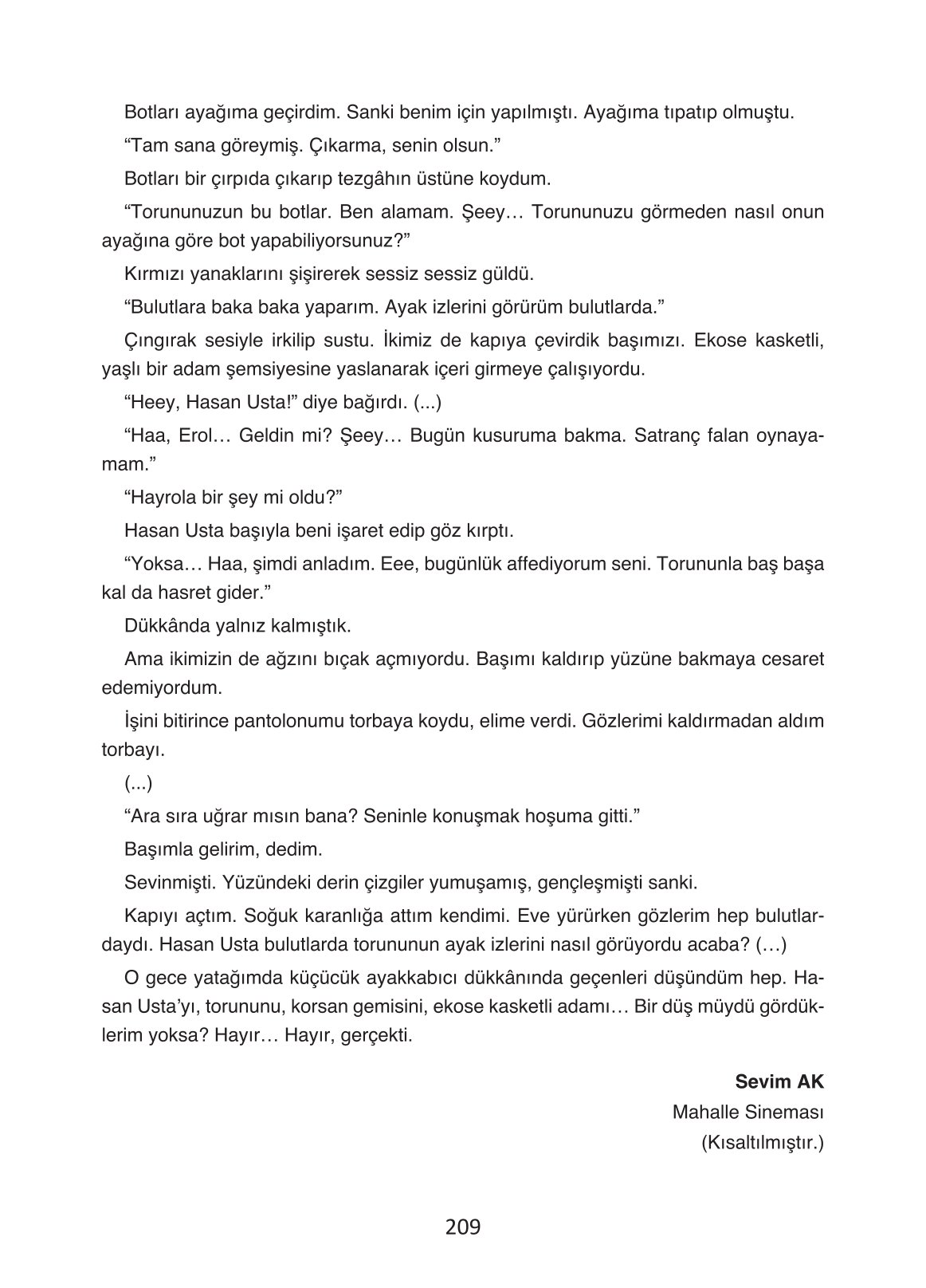 4. Sınıf Ada Yayıncılık Türkçe Ders Kitabı Sayfa 209 Cevapları