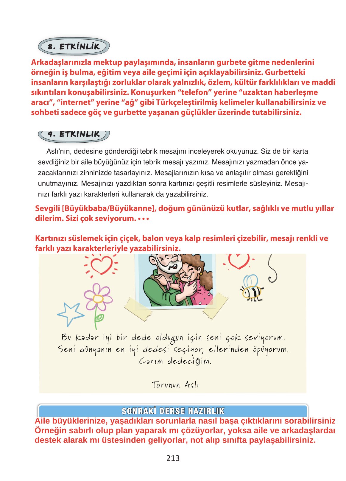 4. Sınıf Ada Yayıncılık Türkçe Ders Kitabı Sayfa 213 Cevapları