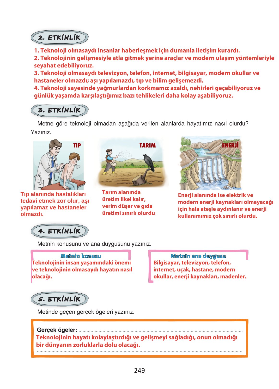4. Sınıf Ada Yayıncılık Türkçe Ders Kitabı Sayfa 249 Cevapları