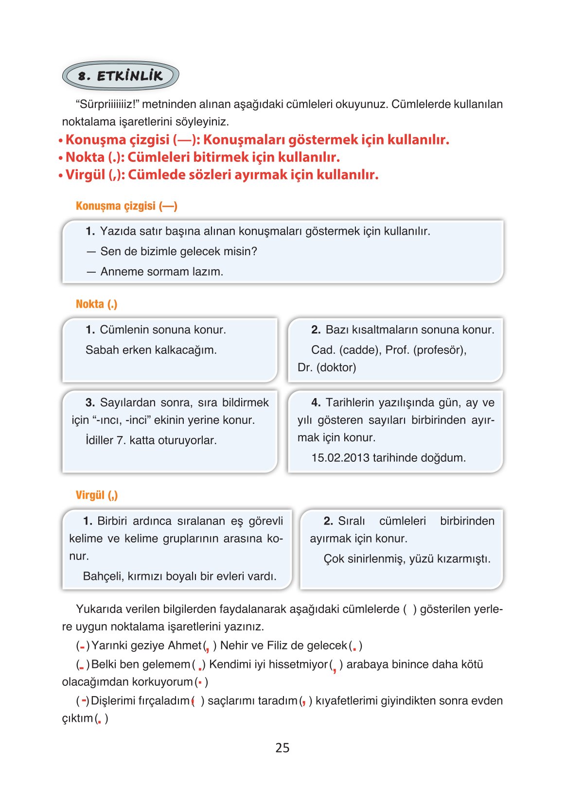 4. Sınıf Ada Yayıncılık Türkçe Ders Kitabı Sayfa 25 Cevapları