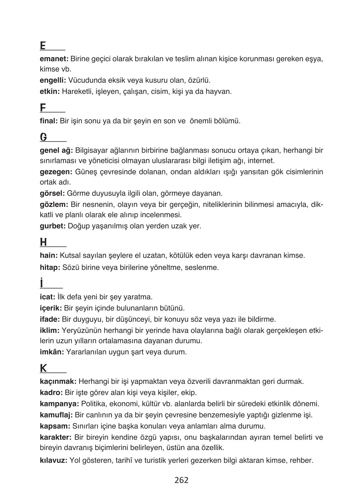 4. Sınıf Ada Yayıncılık Türkçe Ders Kitabı Sayfa 262 Cevapları