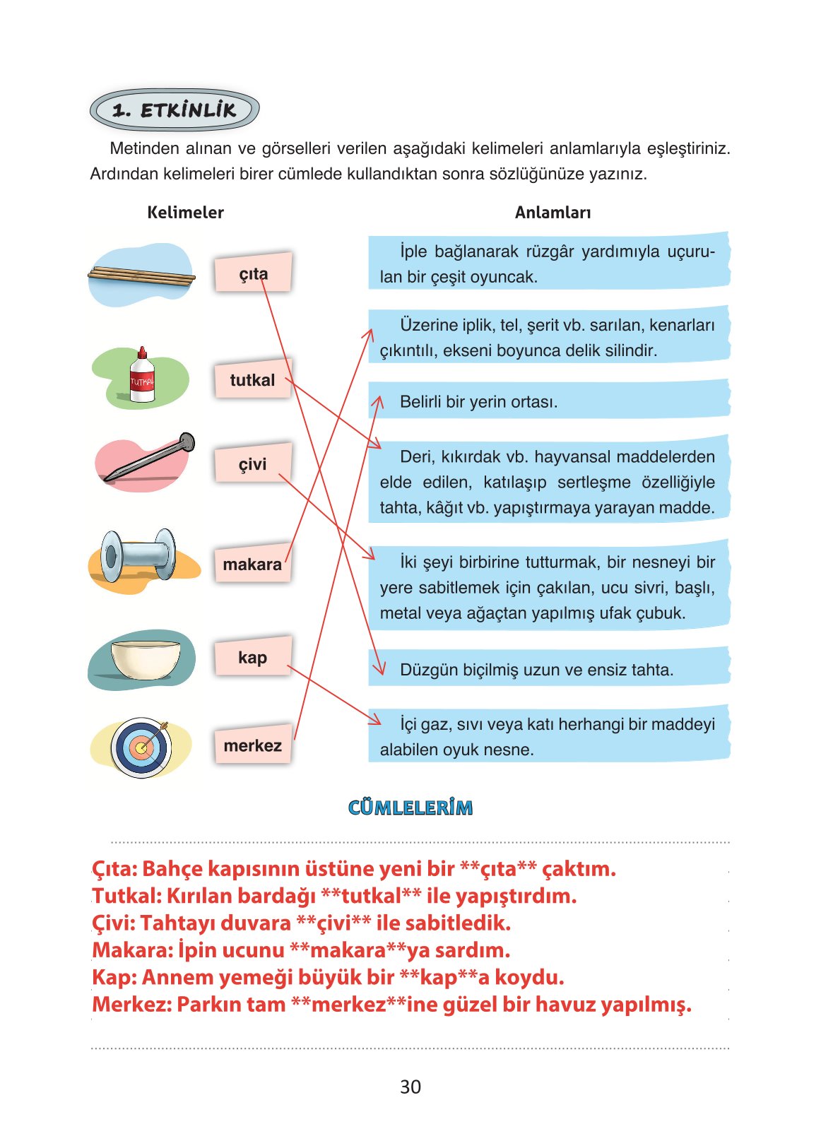 4. Sınıf Ada Yayıncılık Türkçe Ders Kitabı Sayfa 30 Cevapları
