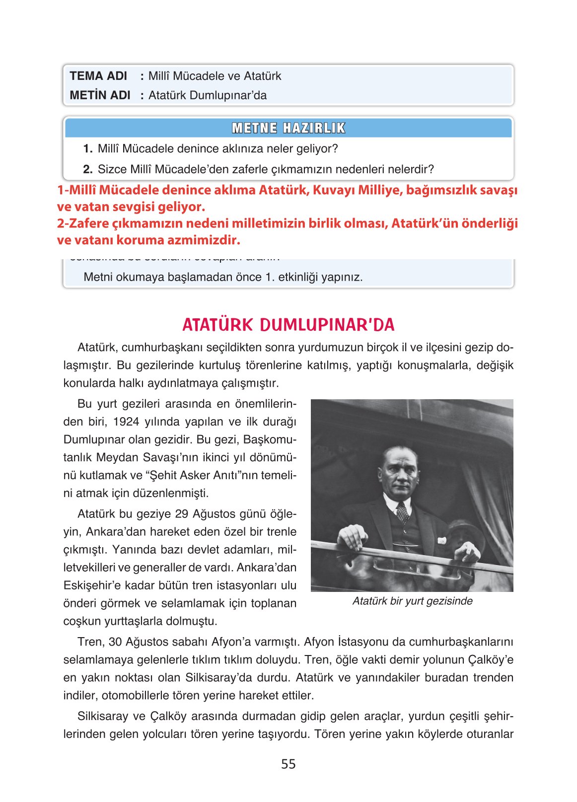 4. Sınıf Ada Yayıncılık Türkçe Ders Kitabı Sayfa 55 Cevapları