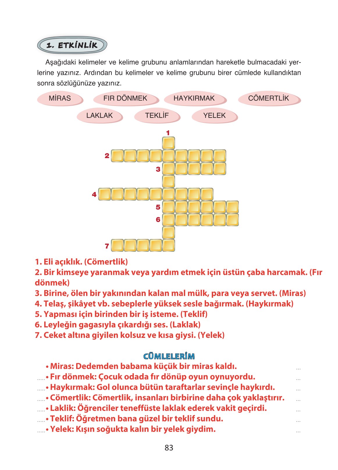 4. Sınıf Ada Yayıncılık Türkçe Ders Kitabı Sayfa 83 Cevapları