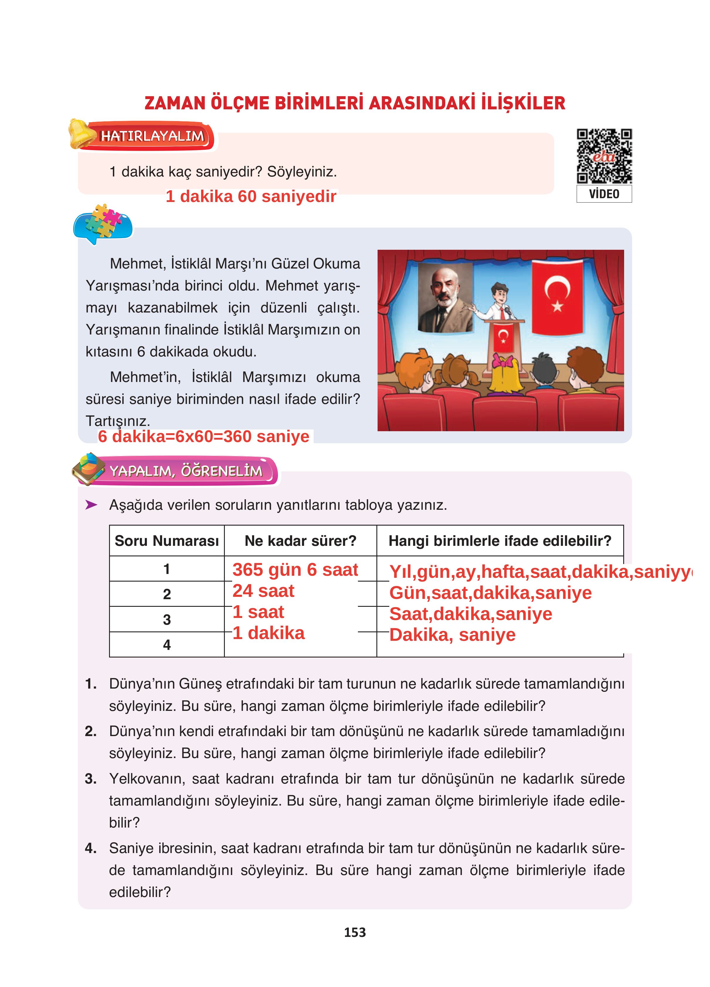 4. Sınıf Fersa Yayınları Matematik Ders Kitabı Sayfa 153 Cevapları 4. Sınıf Fersa Yayınları Matematik Ders Kitabı Sayfa 153 Cevapları