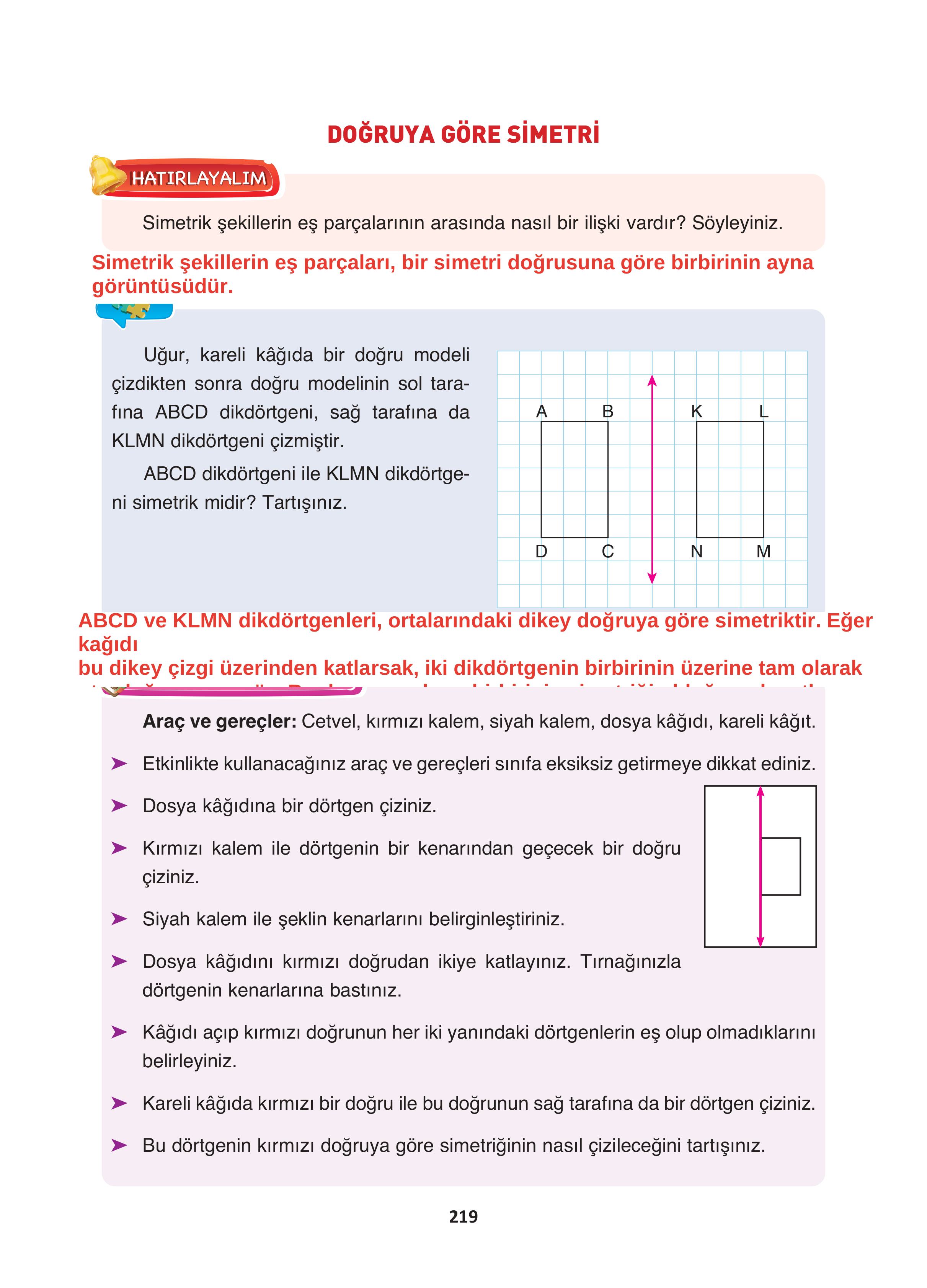4. Sınıf Fersa Yayınları Matematik Ders Kitabı Sayfa 219 Cevapları