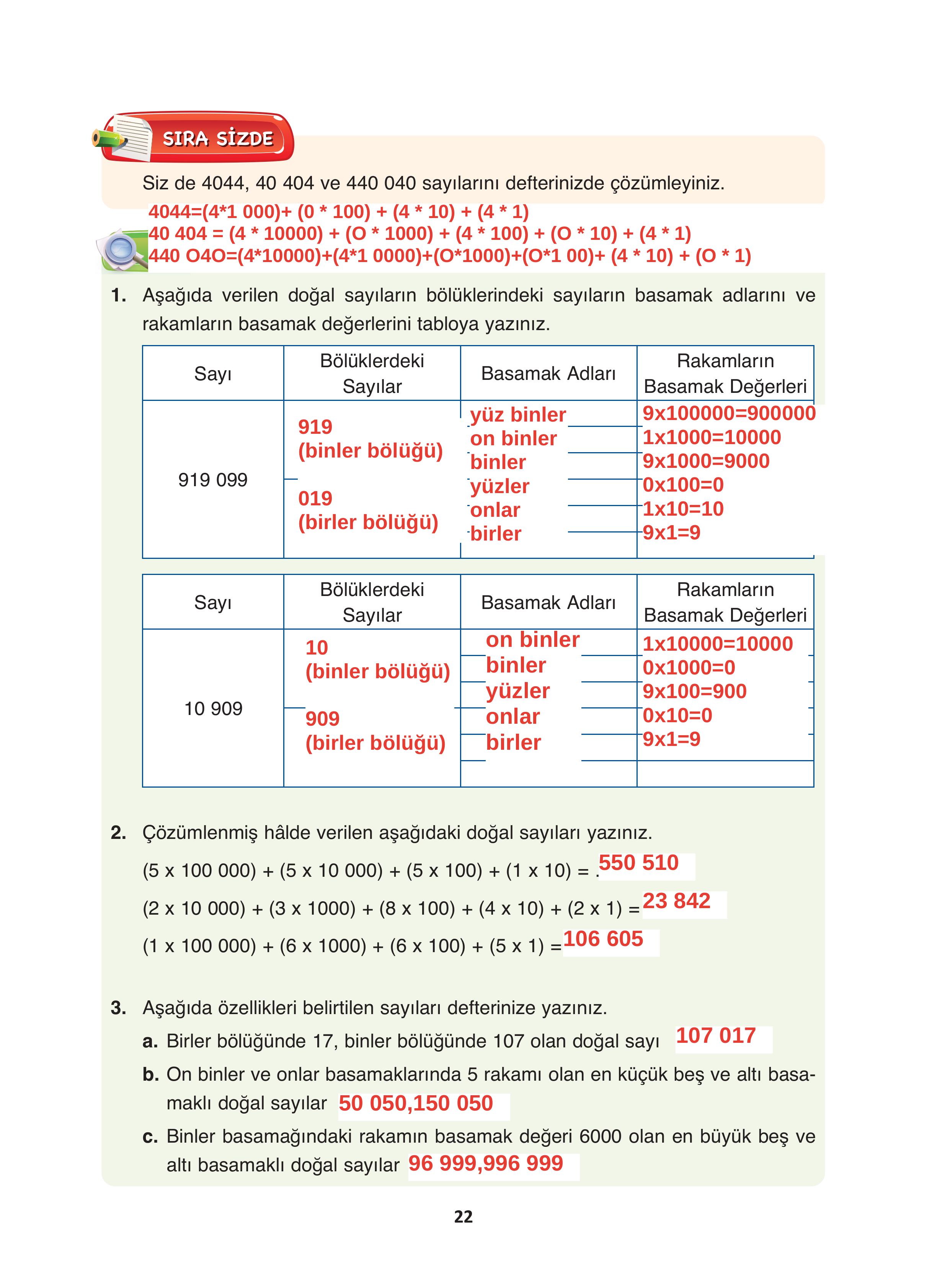 4. Sınıf Fersa Yayınları Matematik Ders Kitabı Sayfa 22 Cevapları 4. Sınıf Fersa Yayınları Matematik Ders Kitabı Sayfa 22 Cevapları