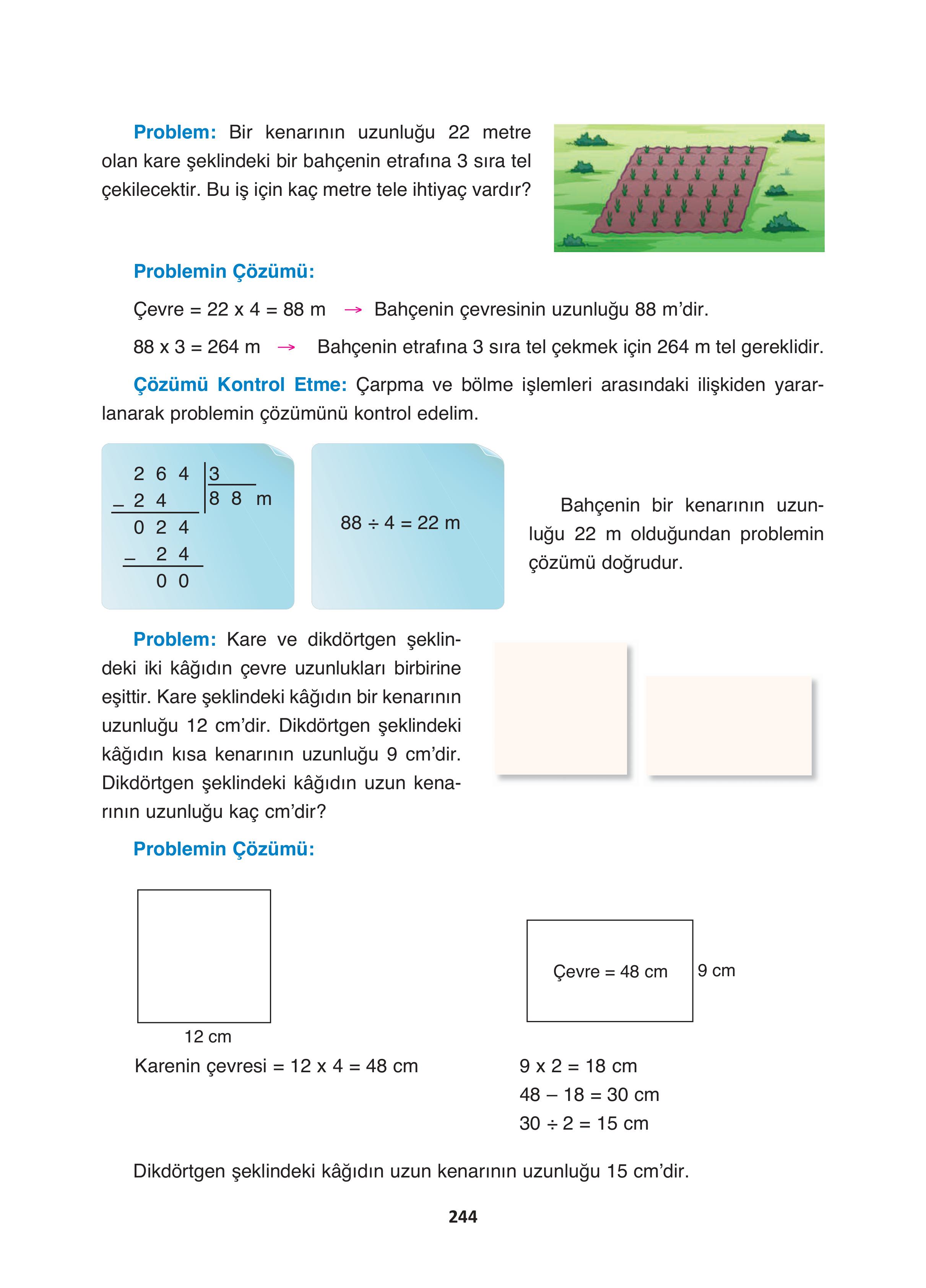 4. Sınıf Fersa Yayınları Matematik Ders Kitabı Sayfa 244 Cevapları