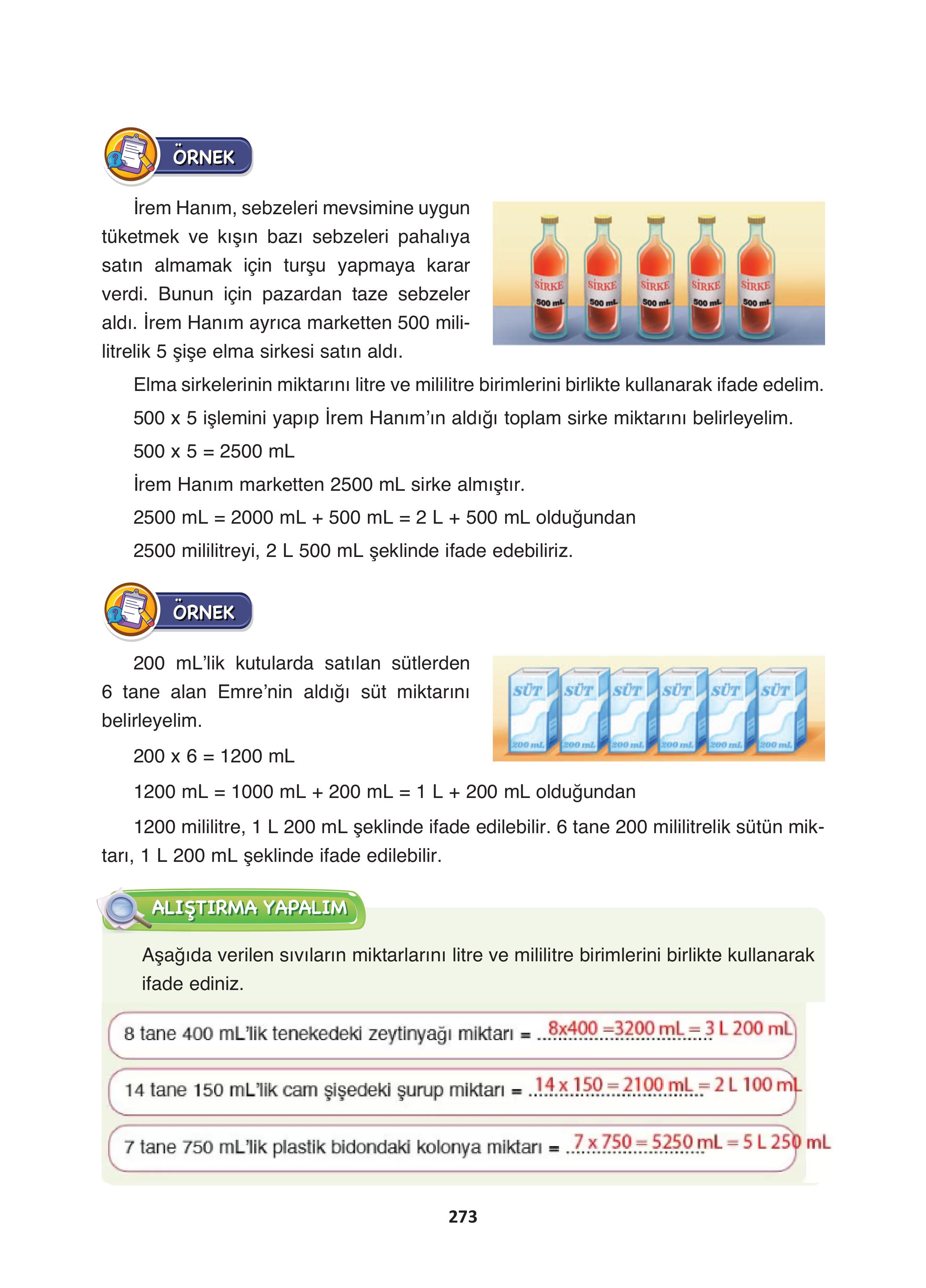 4. Sınıf Fersa Yayınları Matematik Ders Kitabı Sayfa 273 Cevapları 4. Sınıf Fersa Yayınları Matematik Ders Kitabı Sayfa 273 Cevapları