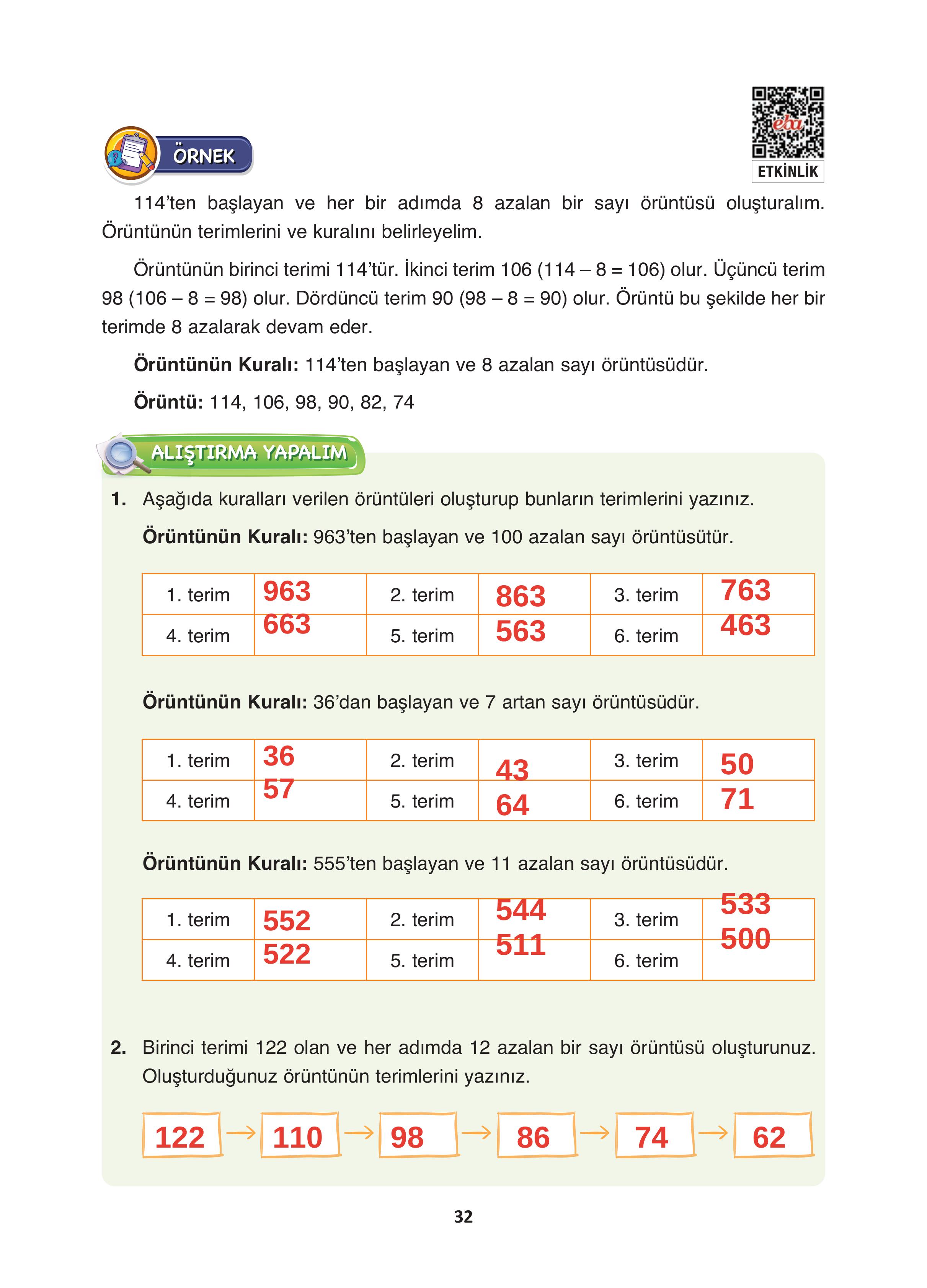 4. Sınıf Fersa Yayınları Matematik Ders Kitabı Sayfa 32 Cevapları 4. Sınıf Fersa Yayınları Matematik Ders Kitabı Sayfa 32 Cevapları