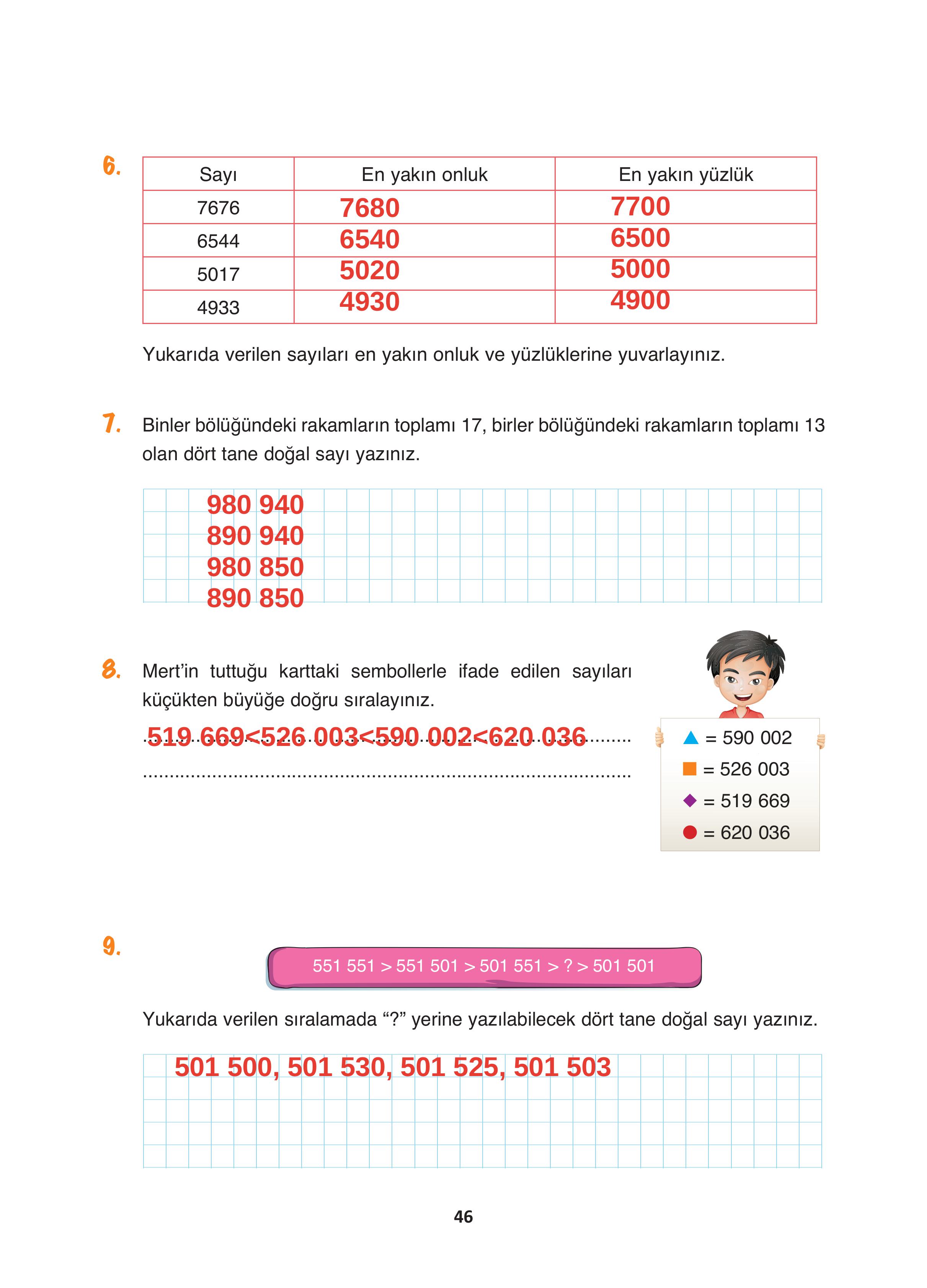 4. Sınıf Fersa Yayınları Matematik Ders Kitabı Sayfa 46 Cevapları 4. Sınıf Fersa Yayınları Matematik Ders Kitabı Sayfa 46 Cevapları