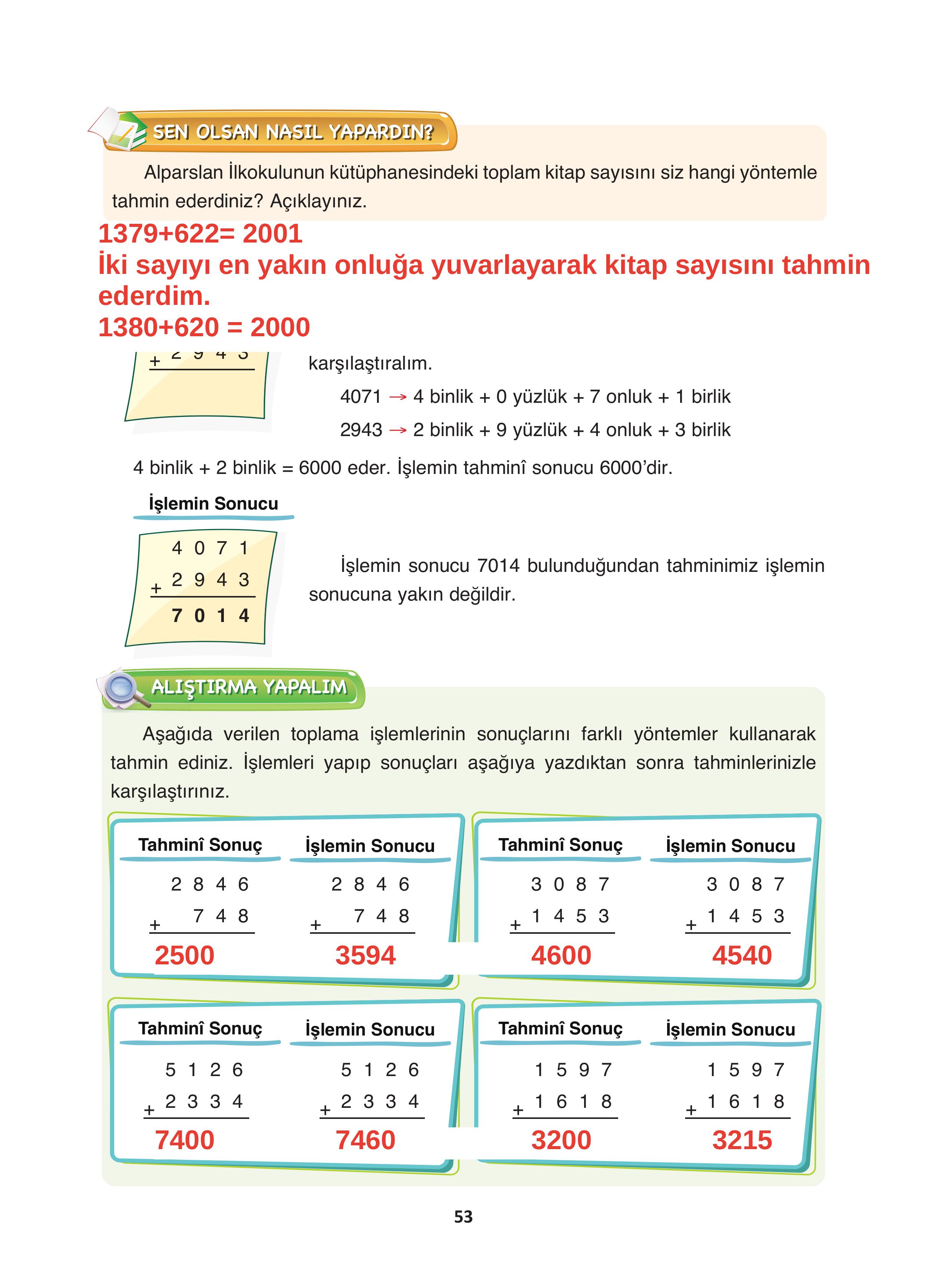 4. Sınıf Fersa Yayınları Matematik Ders Kitabı Sayfa 53 Cevapları 4. Sınıf Fersa Yayınları Matematik Ders Kitabı Sayfa 53 Cevapları