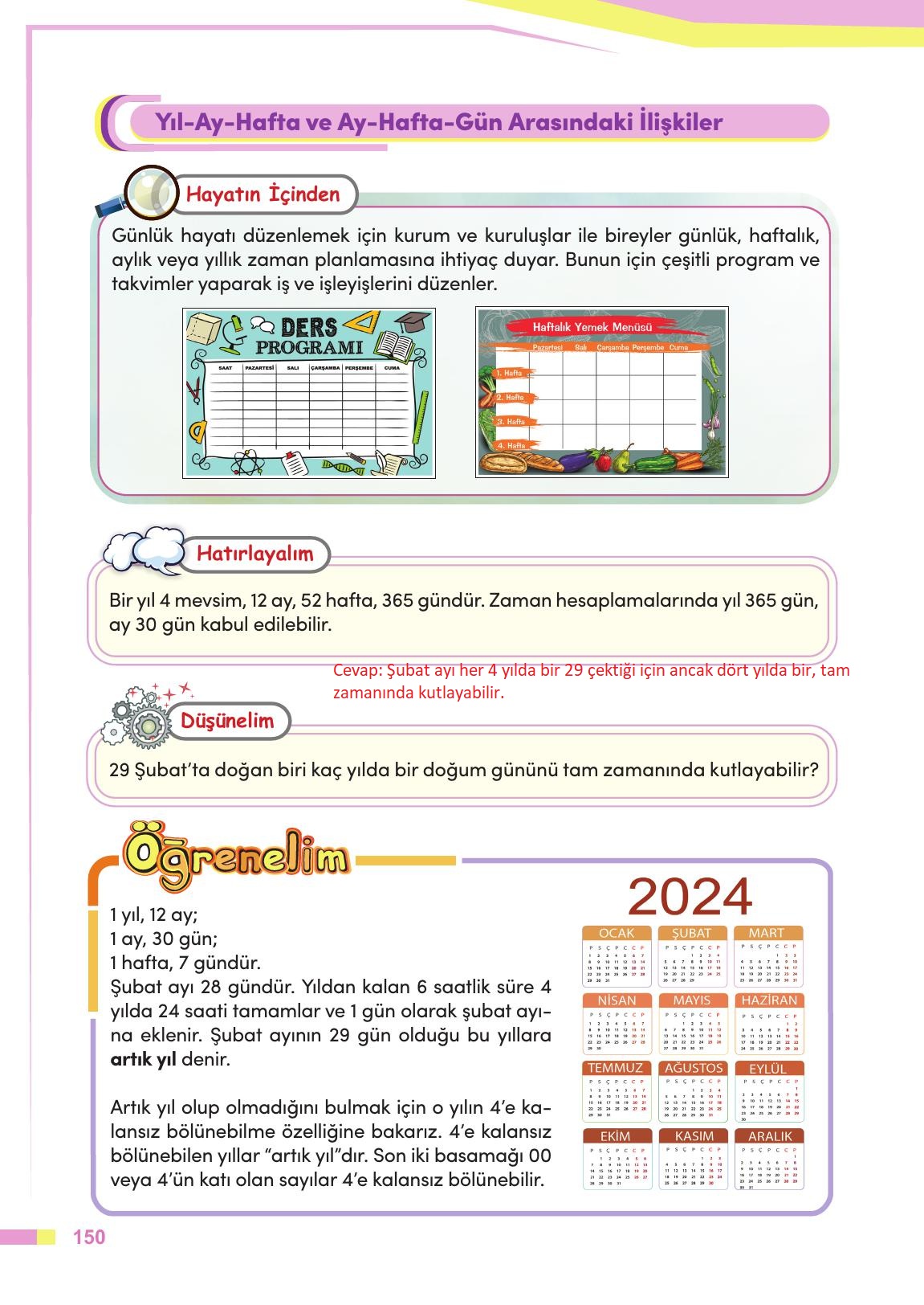 4. Sınıf Meb Yayınları Matematik Ders Kitabı Sayfa 151 Cevapları