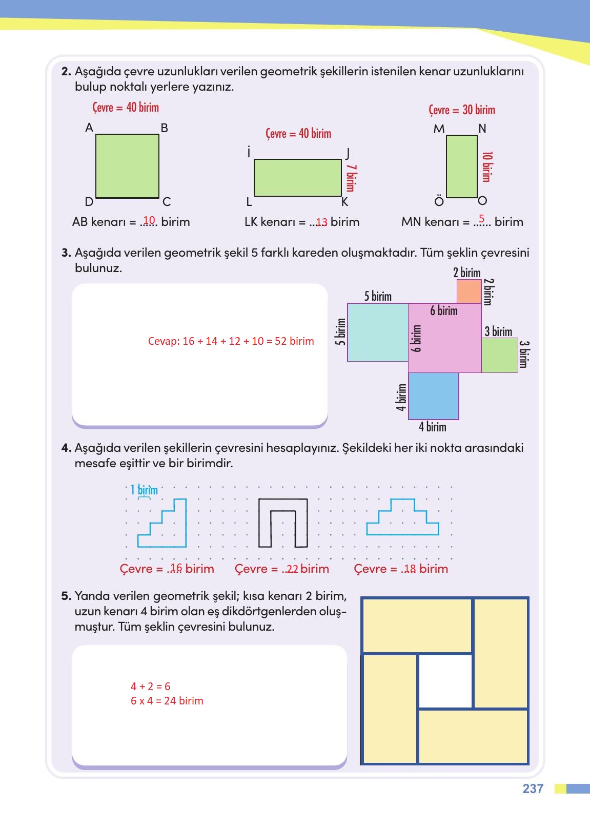 4. Sınıf Meb Yayınları Matematik Ders Kitabı Sayfa 238 Cevapları 4. Sınıf Meb Yayınları Matematik Ders Kitabı Sayfa 238 Cevapları