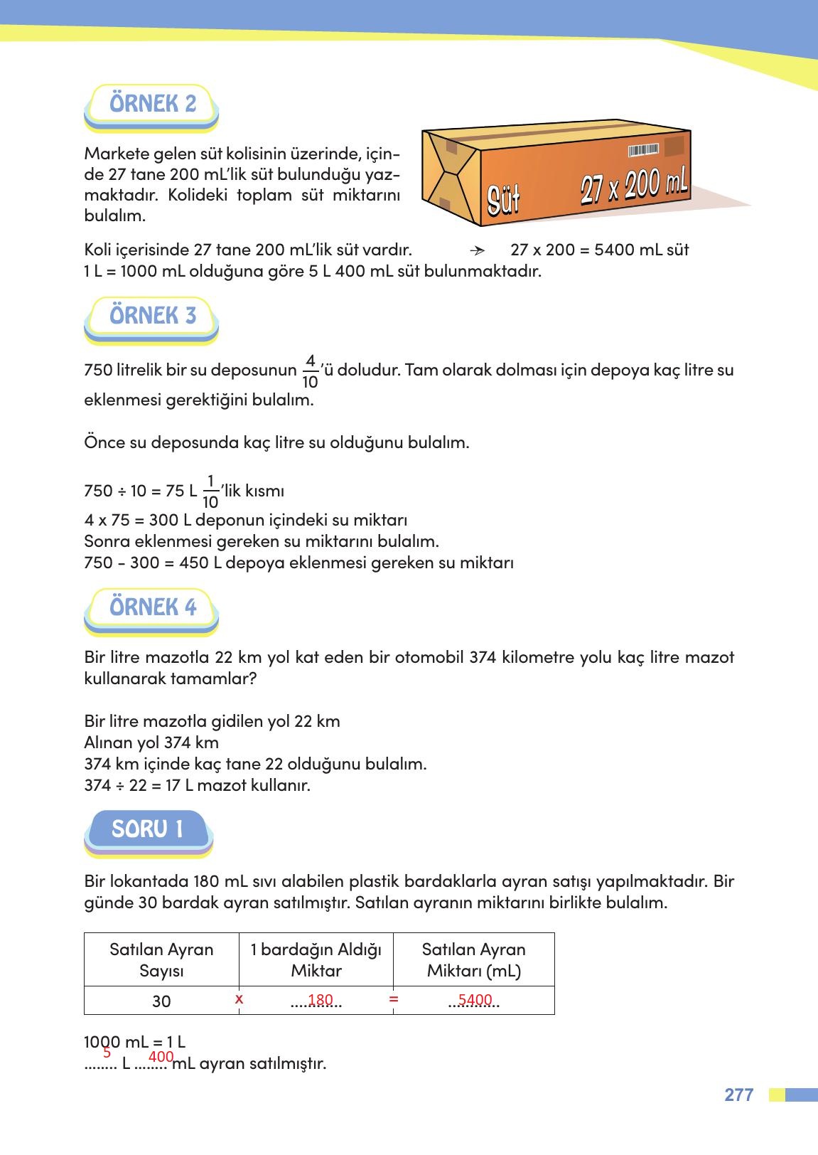 4. Sınıf Meb Yayınları Matematik Ders Kitabı Sayfa 278 Cevapları