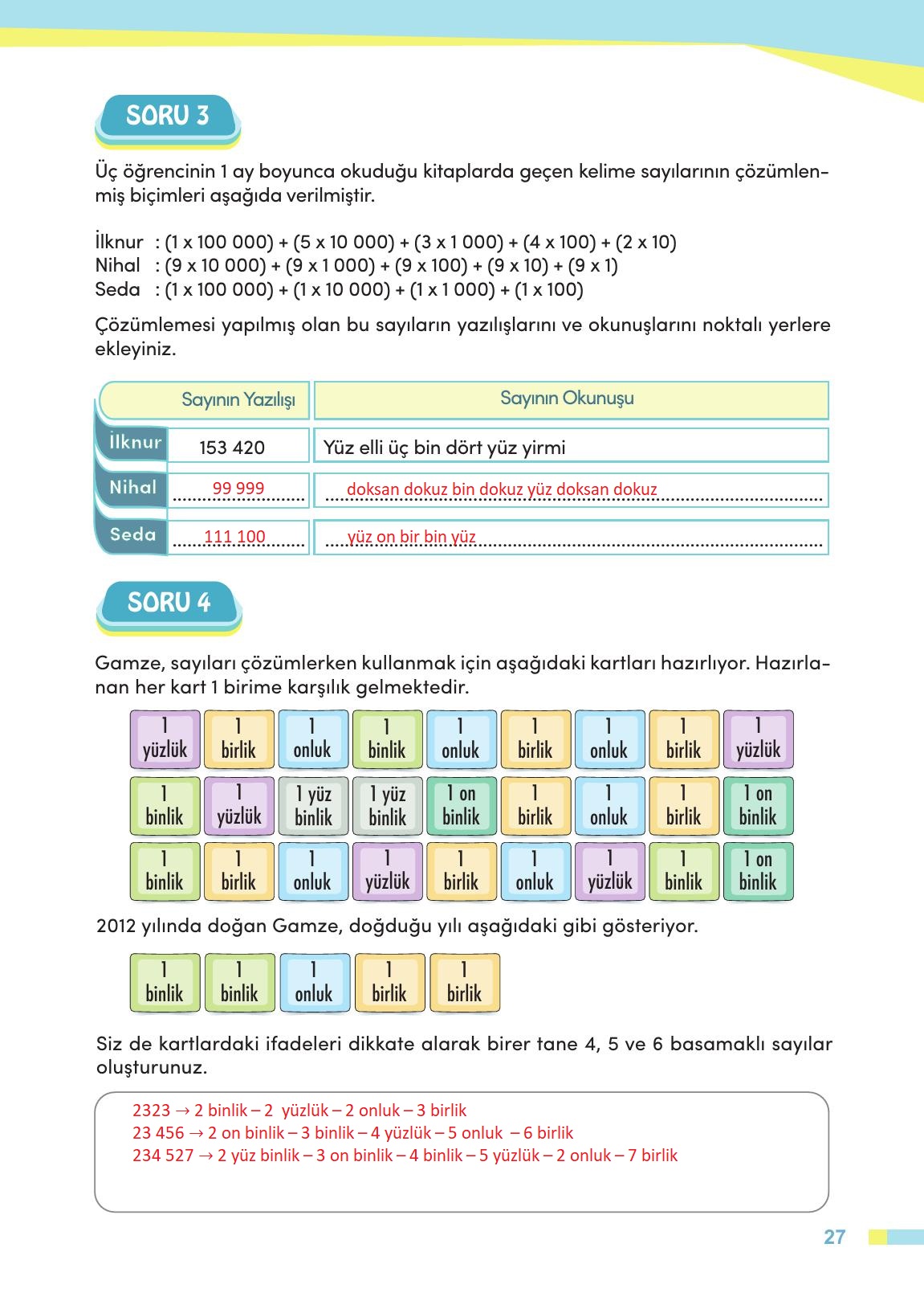 4. Sınıf Meb Yayınları Matematik Ders Kitabı Sayfa 28 Cevapları