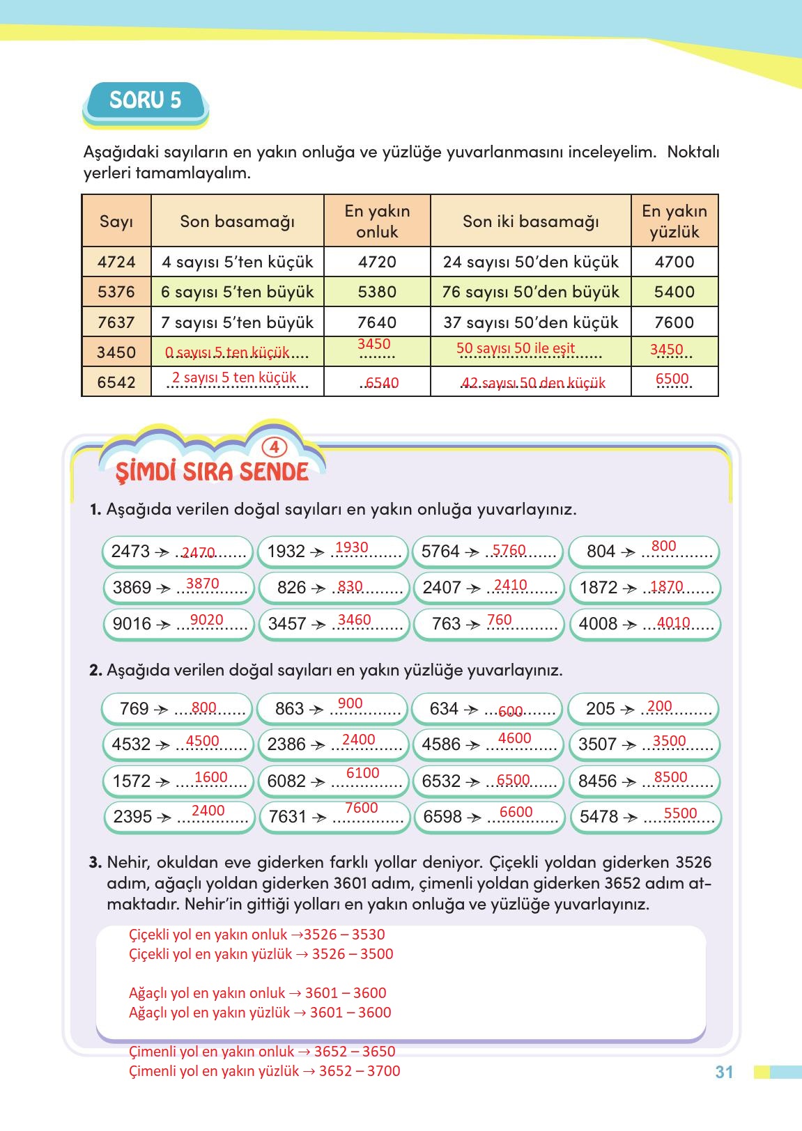4. Sınıf Meb Yayınları Matematik Ders Kitabı Sayfa 32 Cevapları