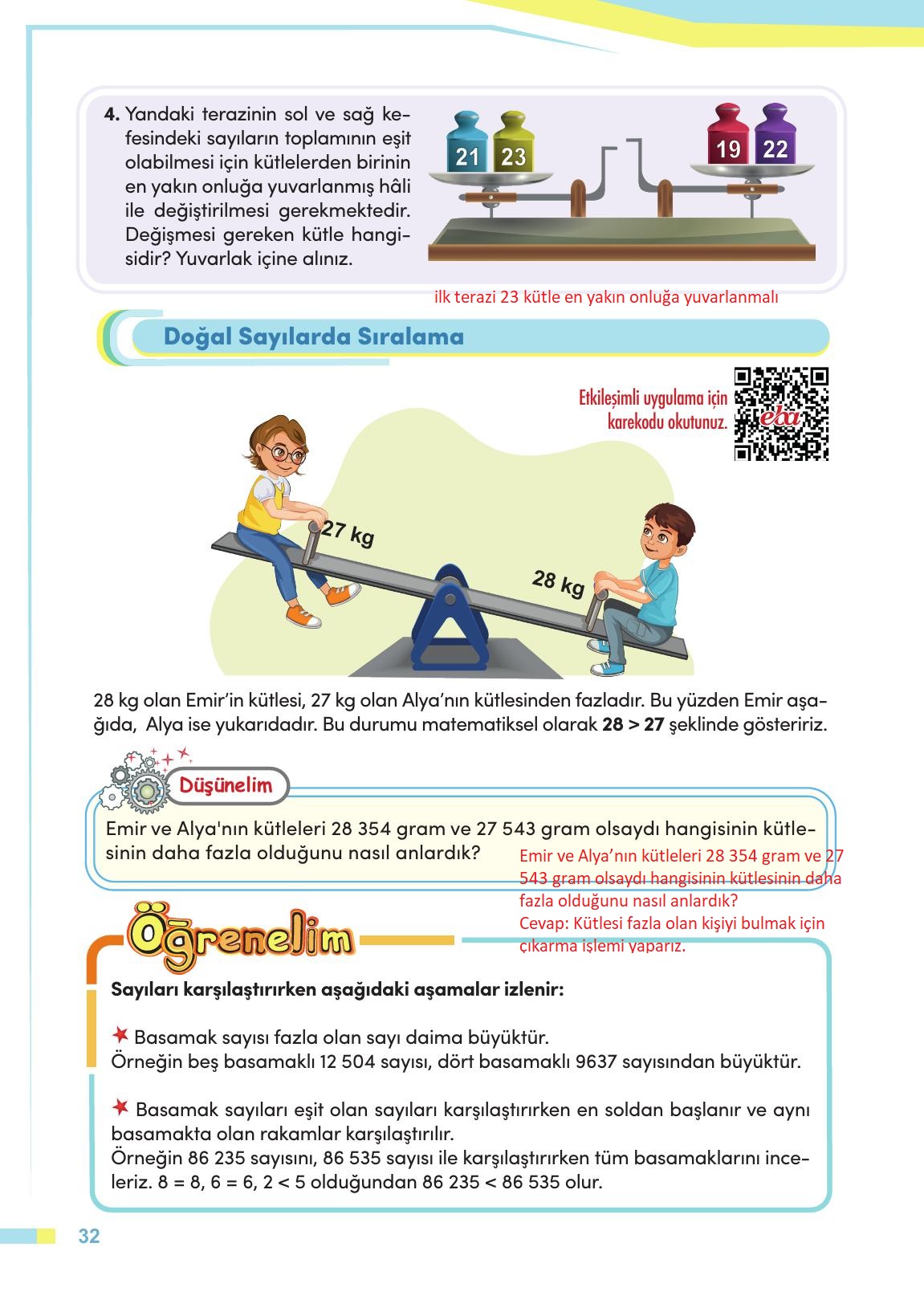 4. Sınıf Meb Yayınları Matematik Ders Kitabı Sayfa 33 Cevapları 4. Sınıf Meb Yayınları Matematik Ders Kitabı Sayfa 33 Cevapları