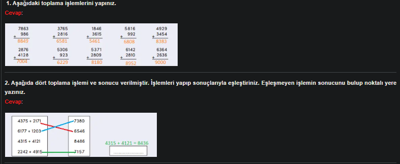 4. Sınıf Meb Yayınları Matematik Ders Kitabı Sayfa 42 Cevapları